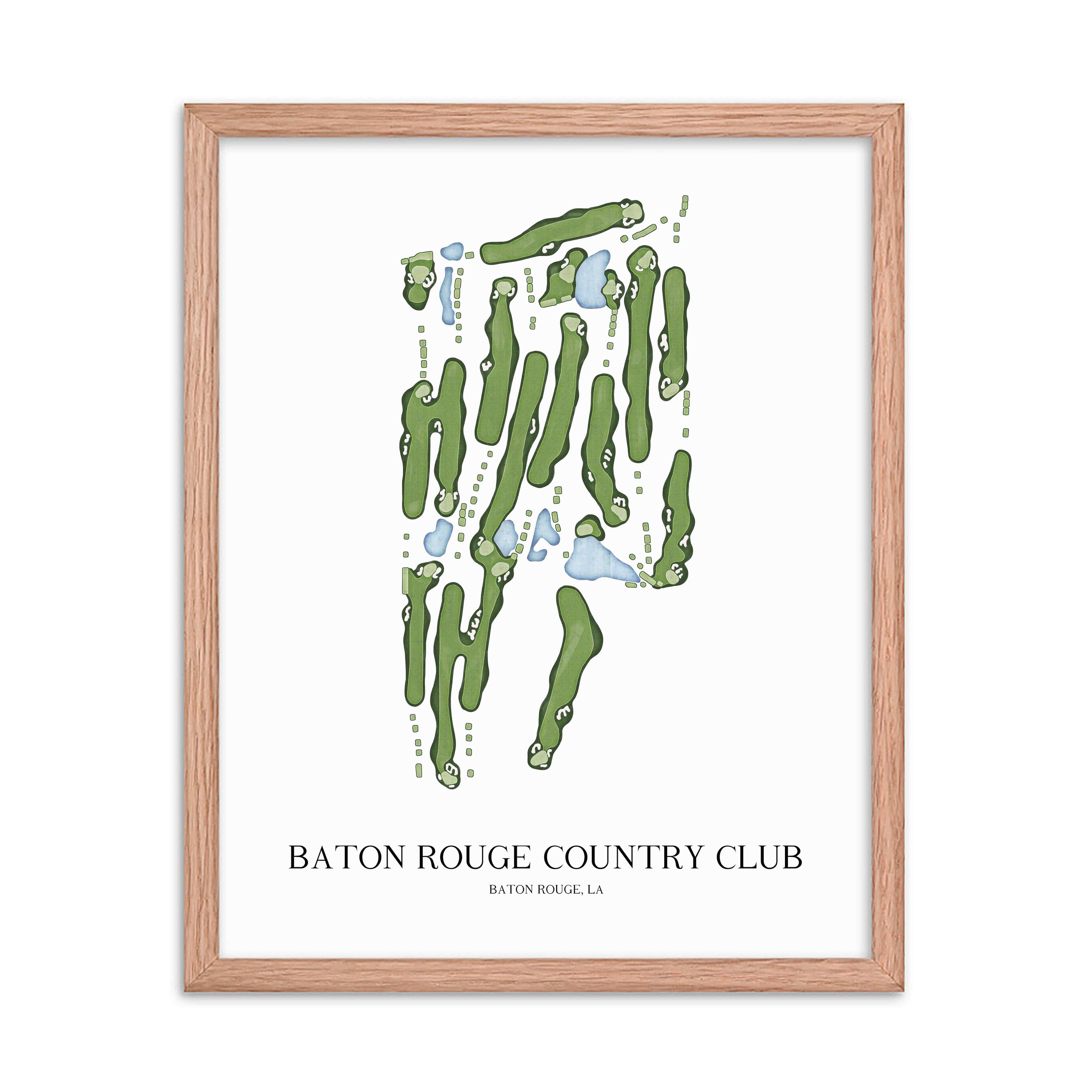 The 19th Hole Golf Shop - Golf Course Prints - Baton Rouge Country Club Golf Course Map Golf Map