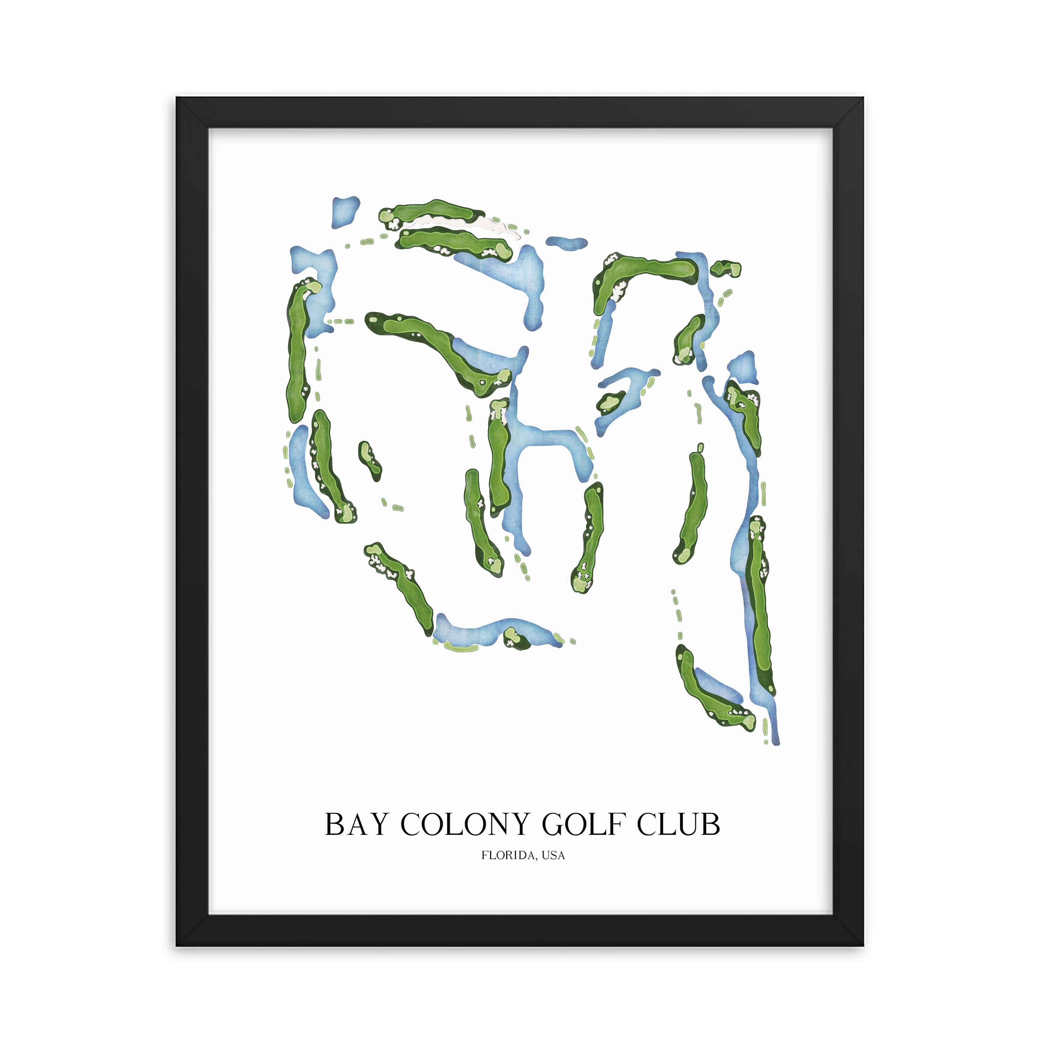 The 19th Hole Golf Shop - Golf Course Prints - Bay Colony Golf Club Golf Course Map Golf Map
