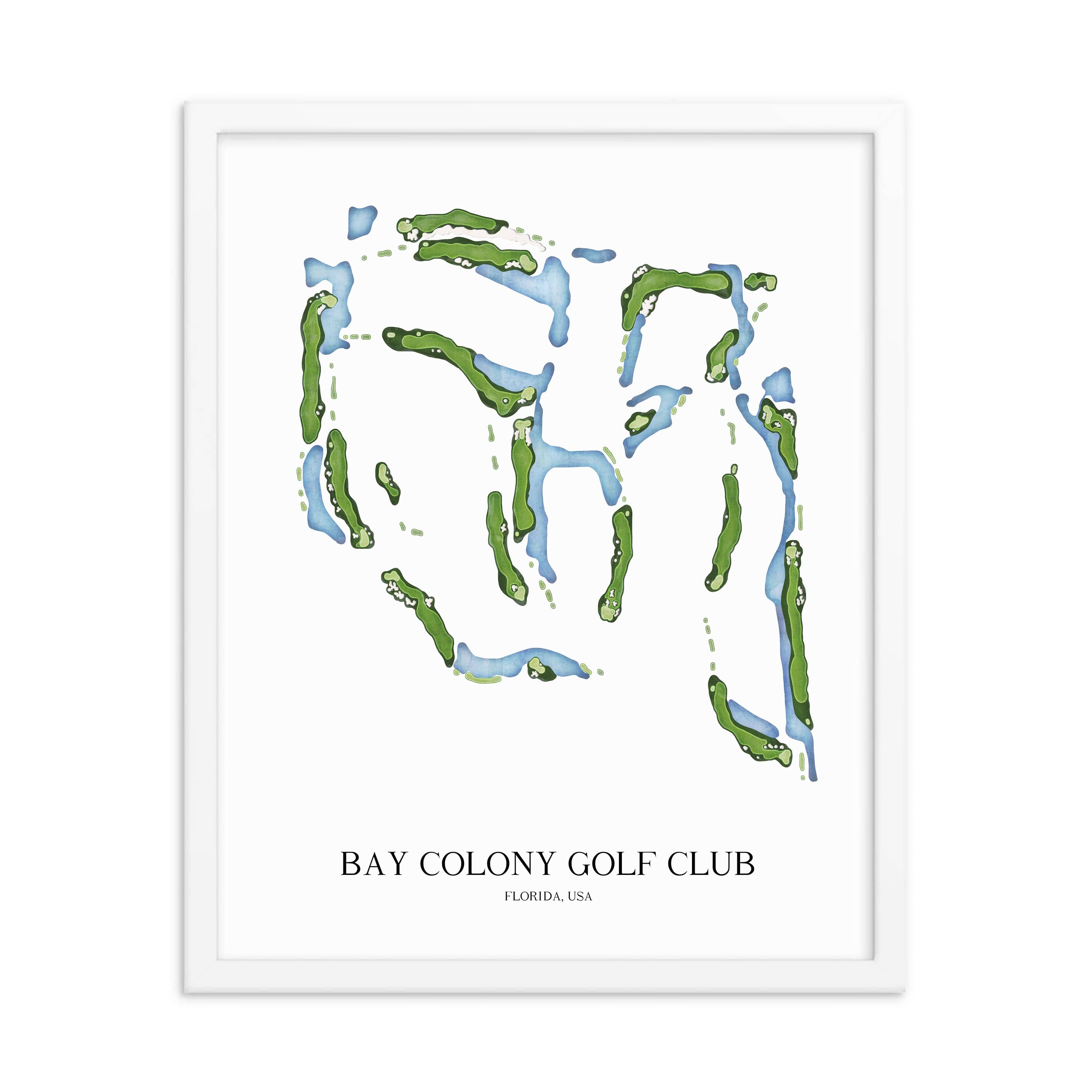 The 19th Hole Golf Shop - Golf Course Prints - Bay Colony Golf Club Golf Course Map Golf Map