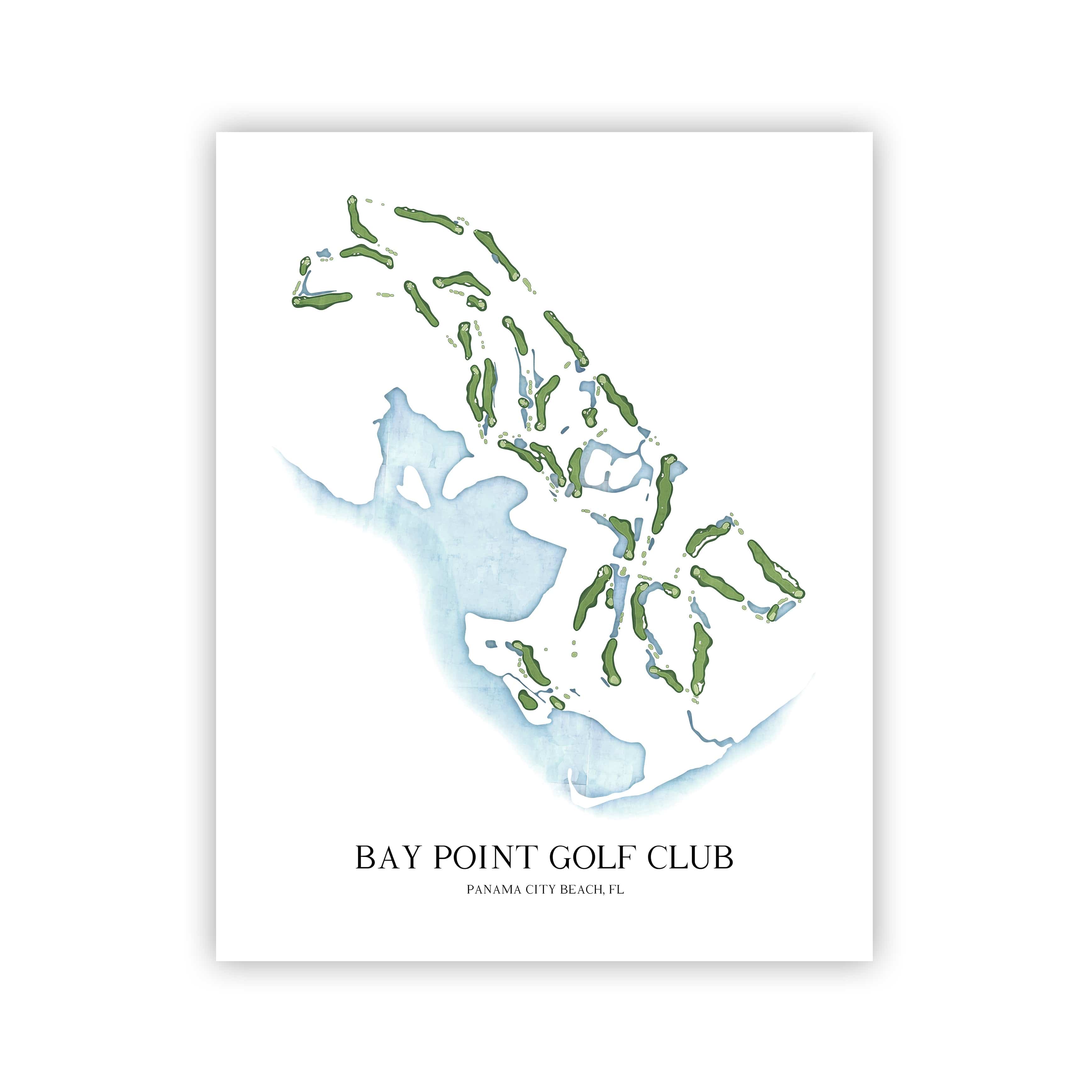 The 19th Hole Golf Shop - Golf Course Prints - Bay Point Golf Club Golf Course Map Golf Map