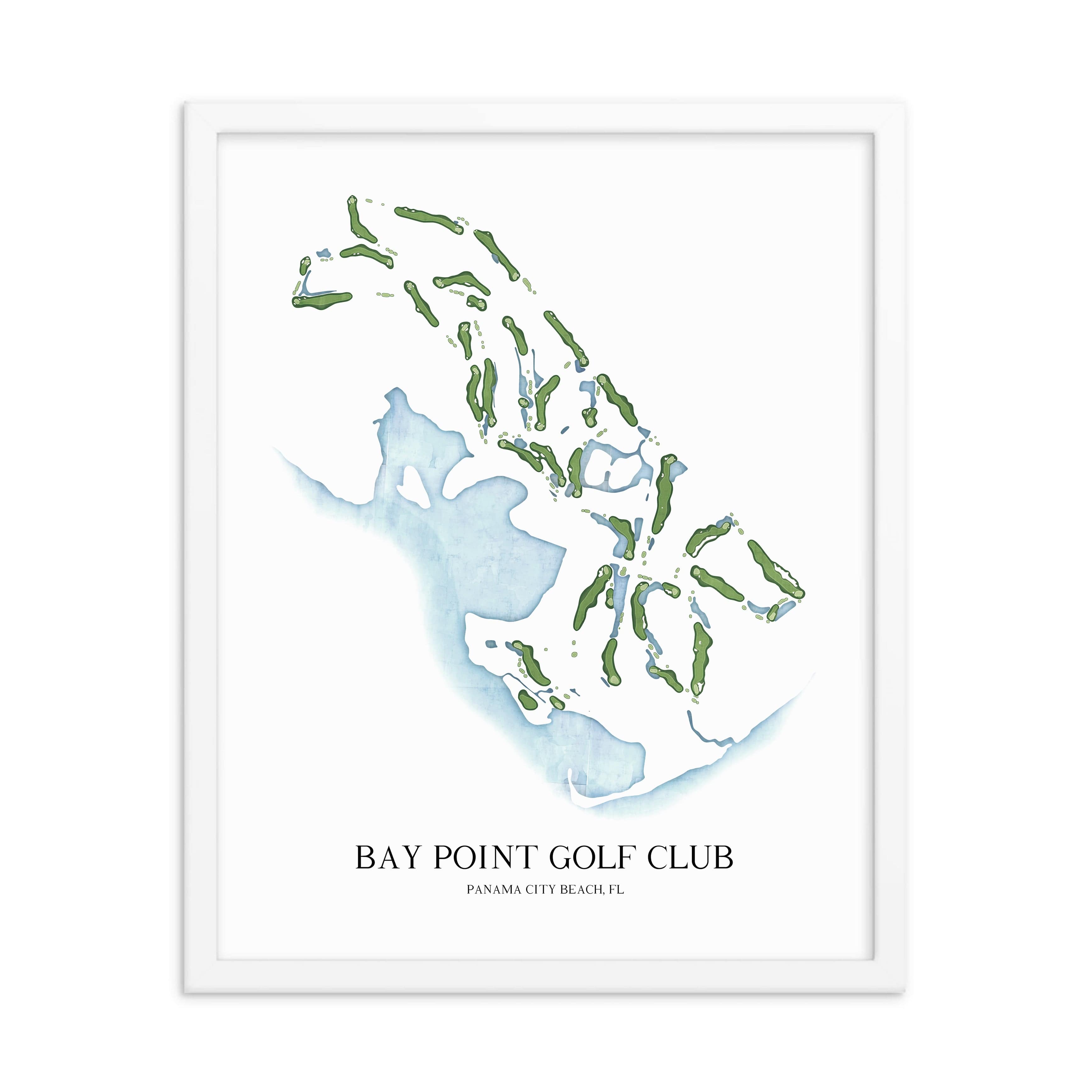 The 19th Hole Golf Shop - Golf Course Prints - Bay Point Golf Club Golf Course Map Golf Map