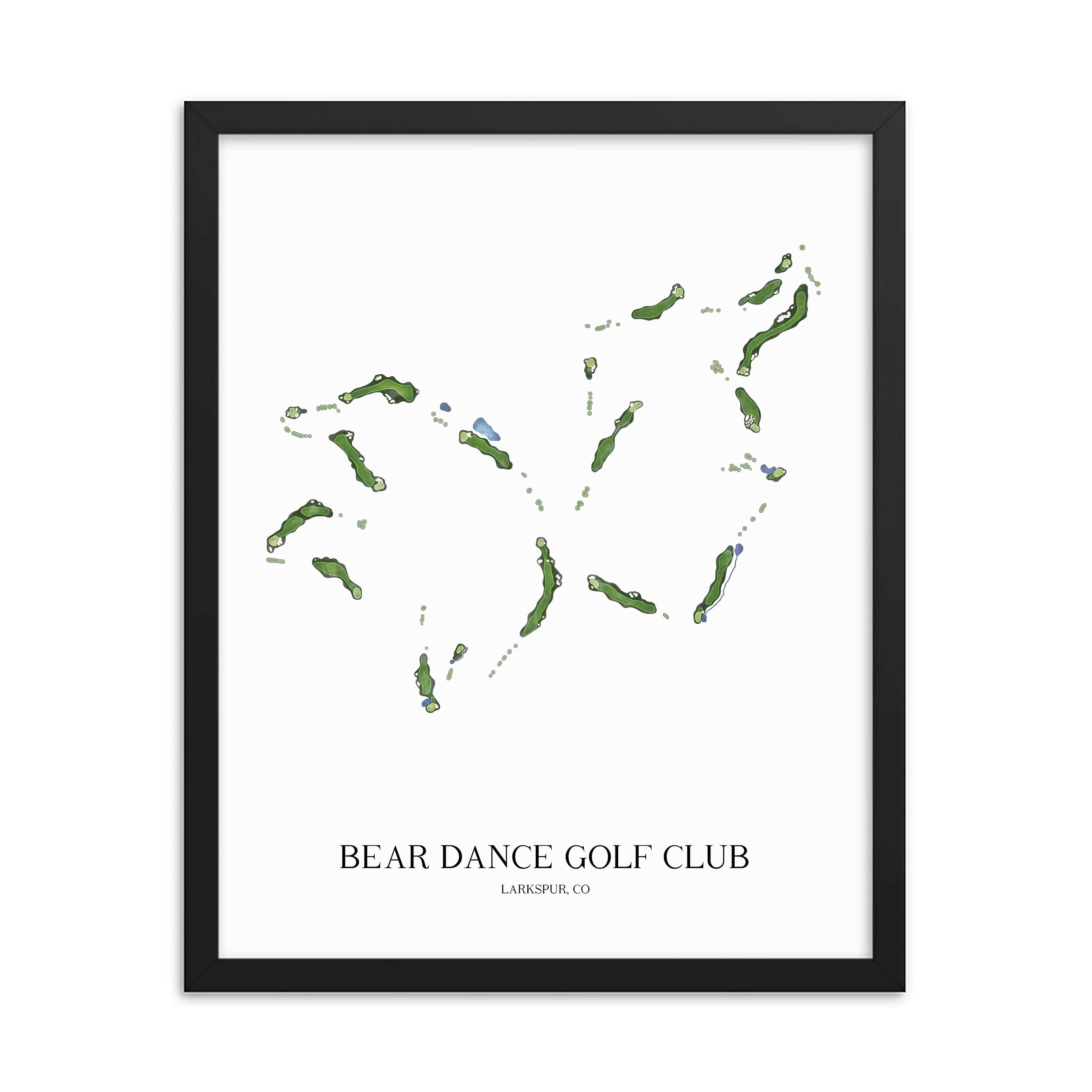 The 19th Hole Golf Shop - Golf Course Prints - Bear Dance Golf Club Golf Course Map Golf Map