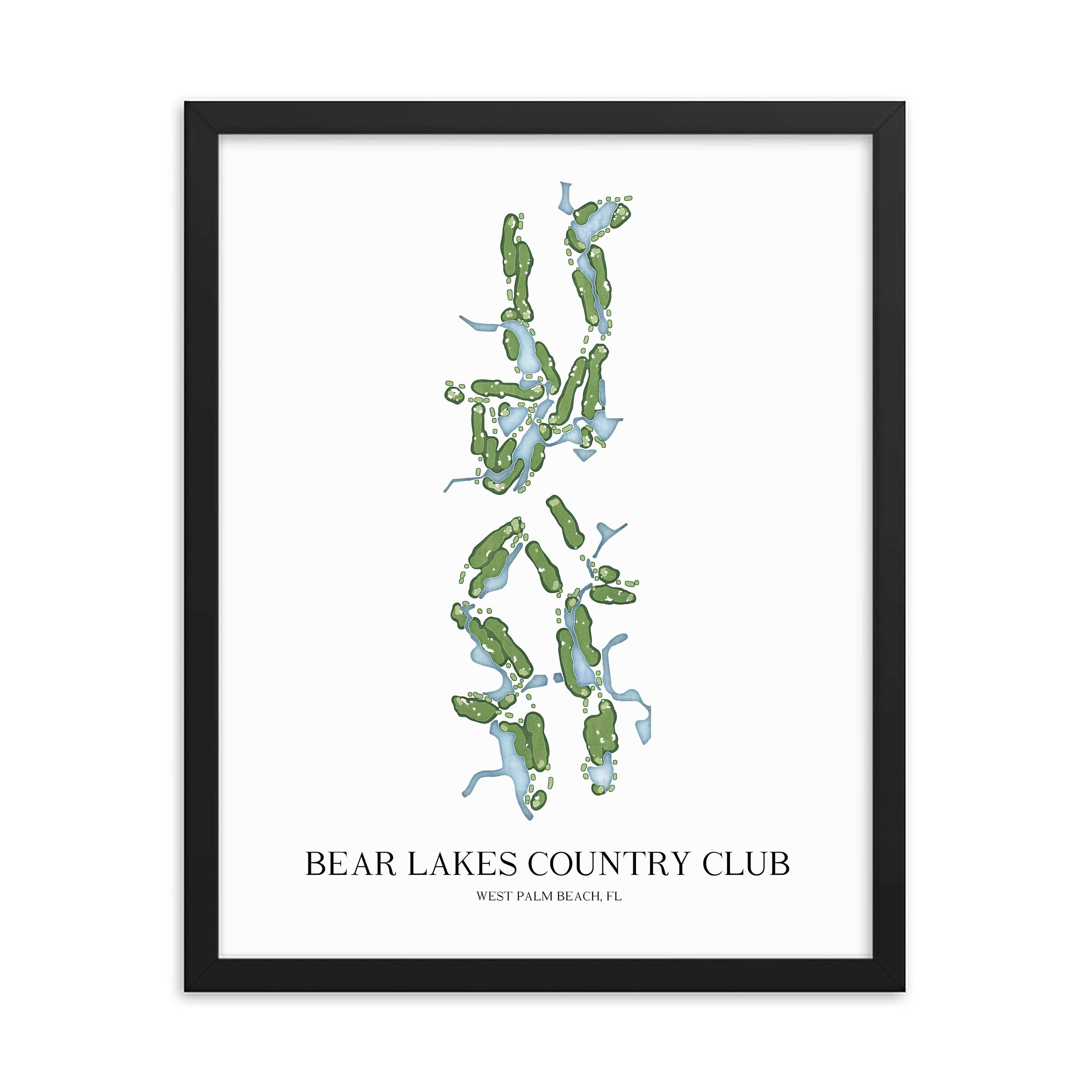 The 19th Hole Golf Shop - Golf Course Prints - Bear Lakes Country Club Golf Course Map Golf Map