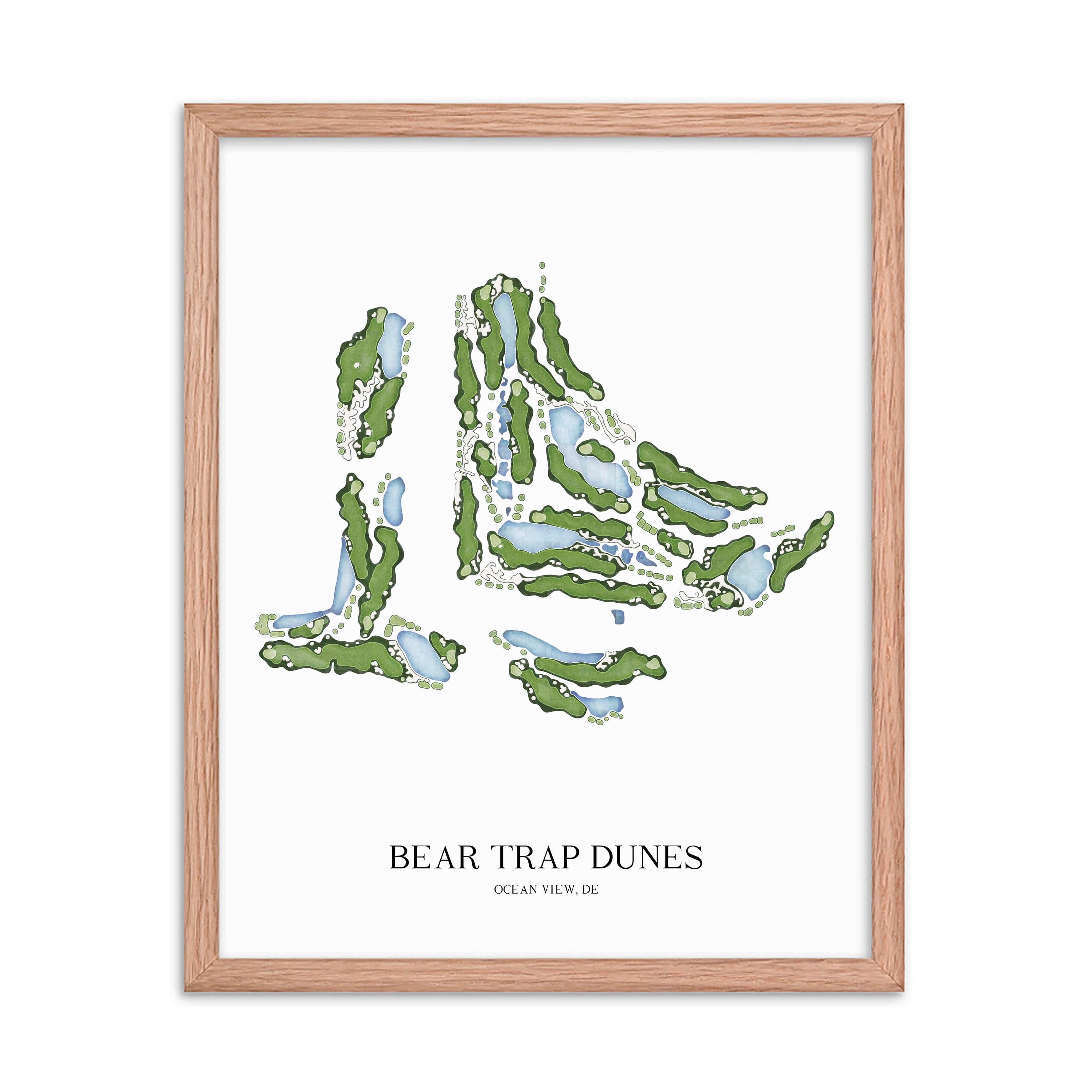 The 19th Hole Golf Shop - Golf Course Prints - Bear Trap Dunes Golf Course Map Golf Map
