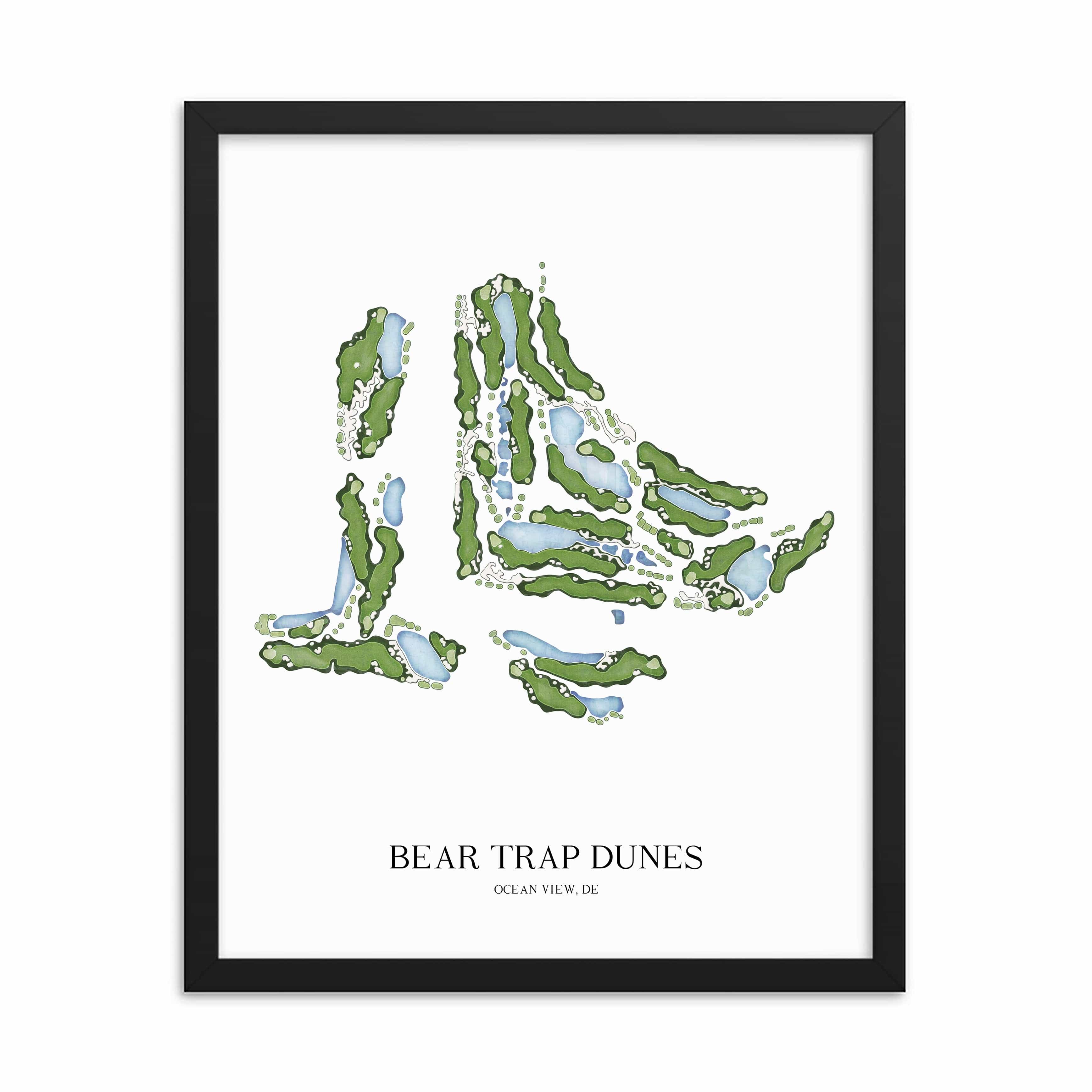 The 19th Hole Golf Shop - Golf Course Prints - Bear Trap Dunes Golf Course Map Golf Map