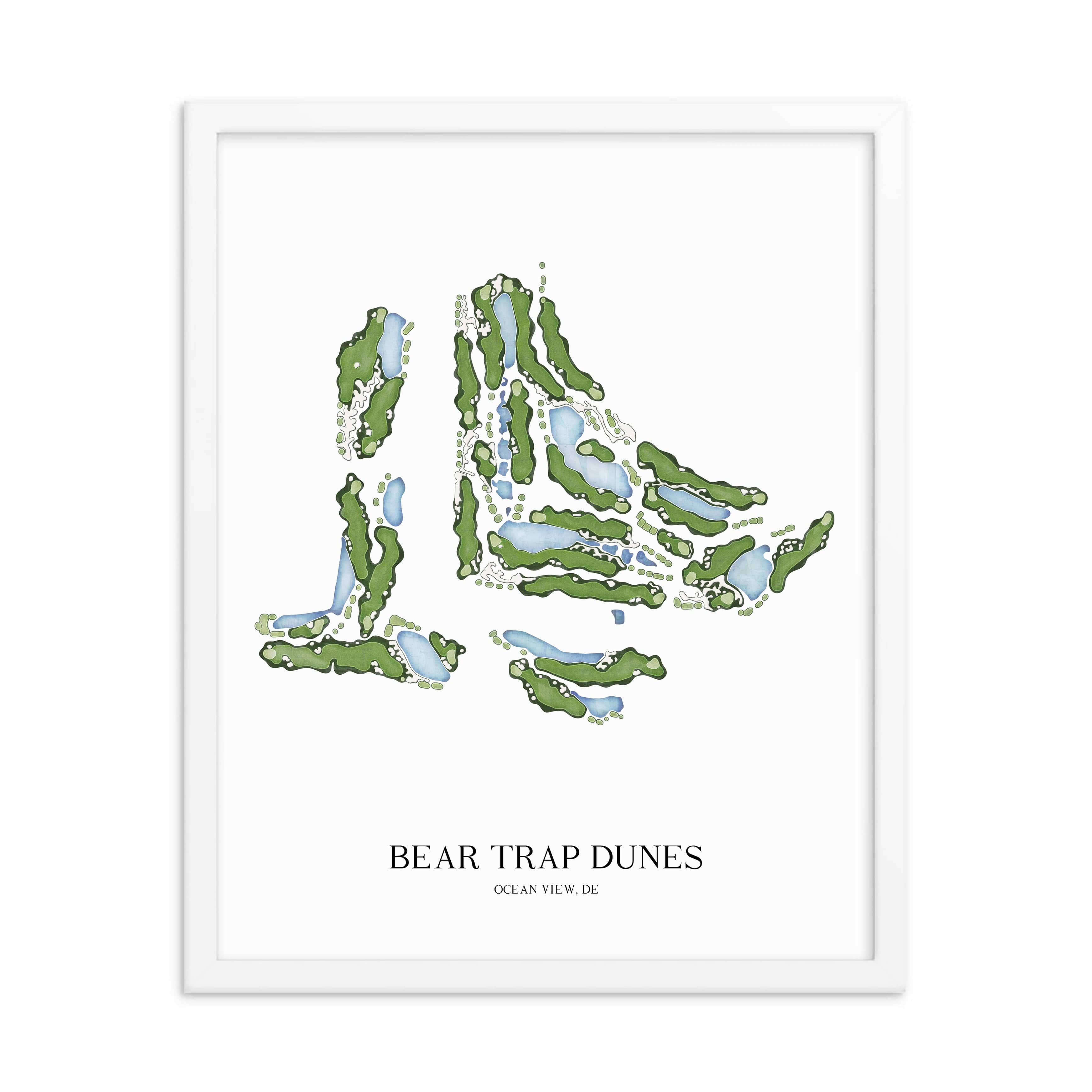 The 19th Hole Golf Shop - Golf Course Prints - Bear Trap Dunes Golf Course Map Golf Map