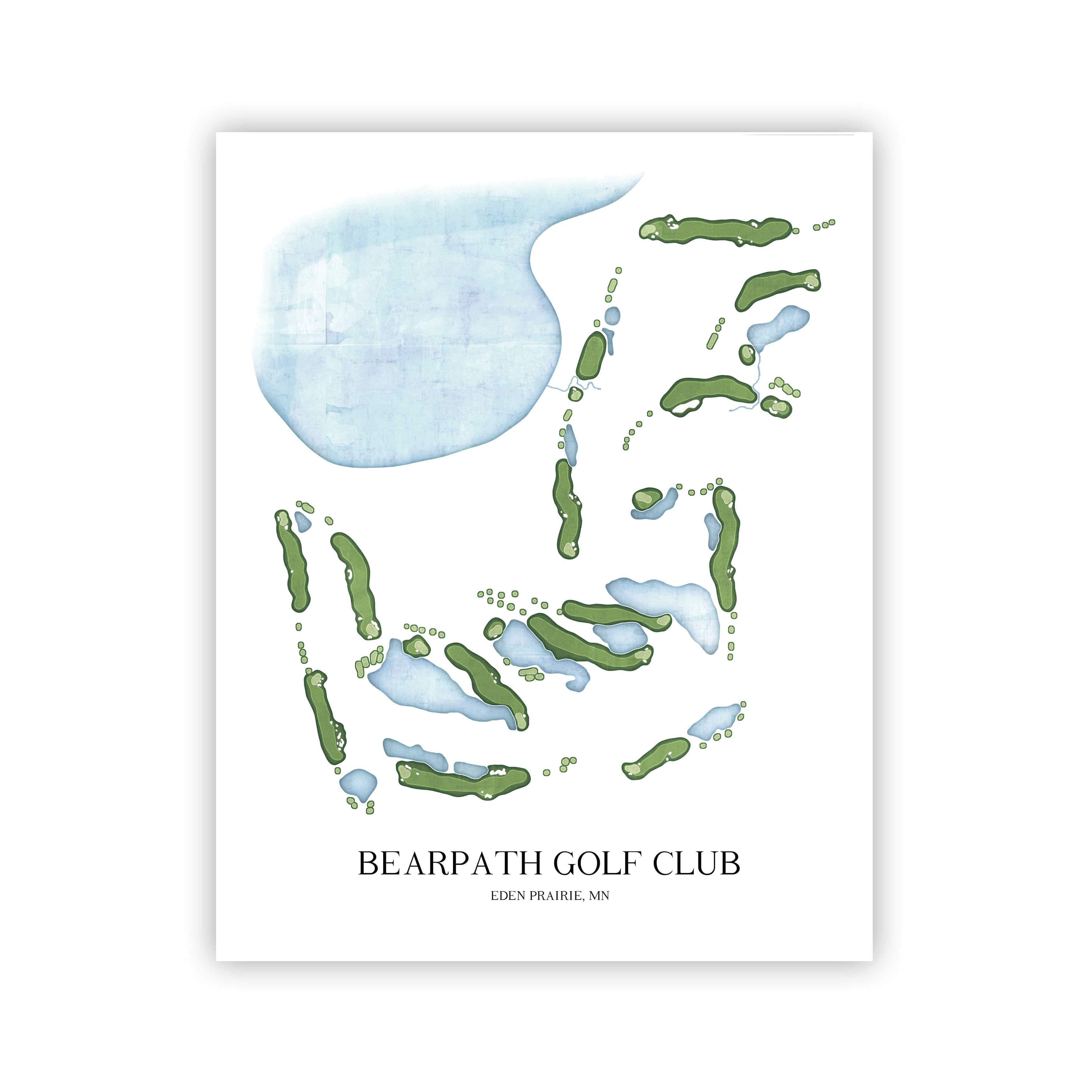 The 19th Hole Golf Shop - Golf Course Prints - Bearpath Golf Club Golf Course Map Golf Map