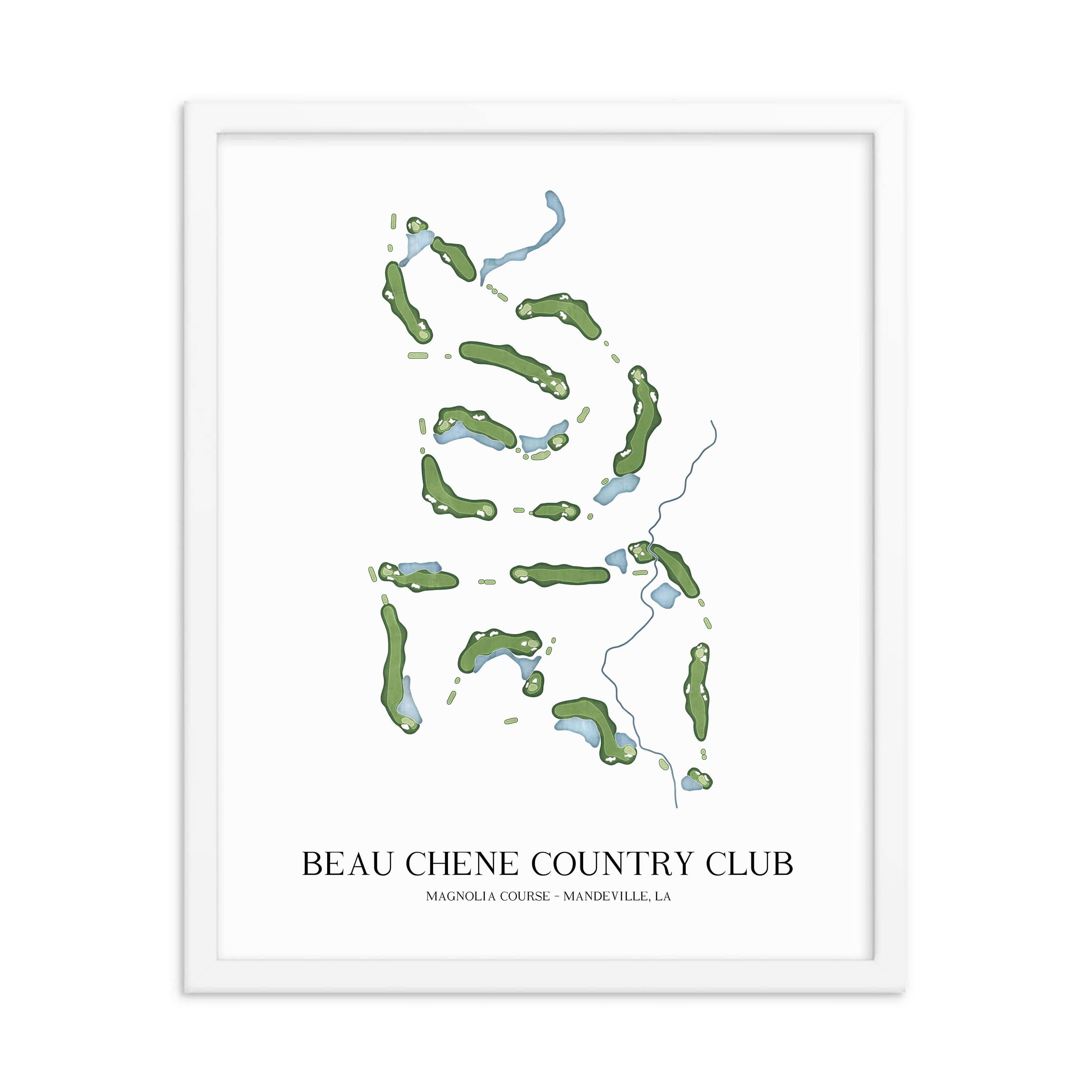 The 19th Hole Golf Shop - Golf Course Prints - Beau Chene Country Club - Magnolia Golf Course Map Golf Map