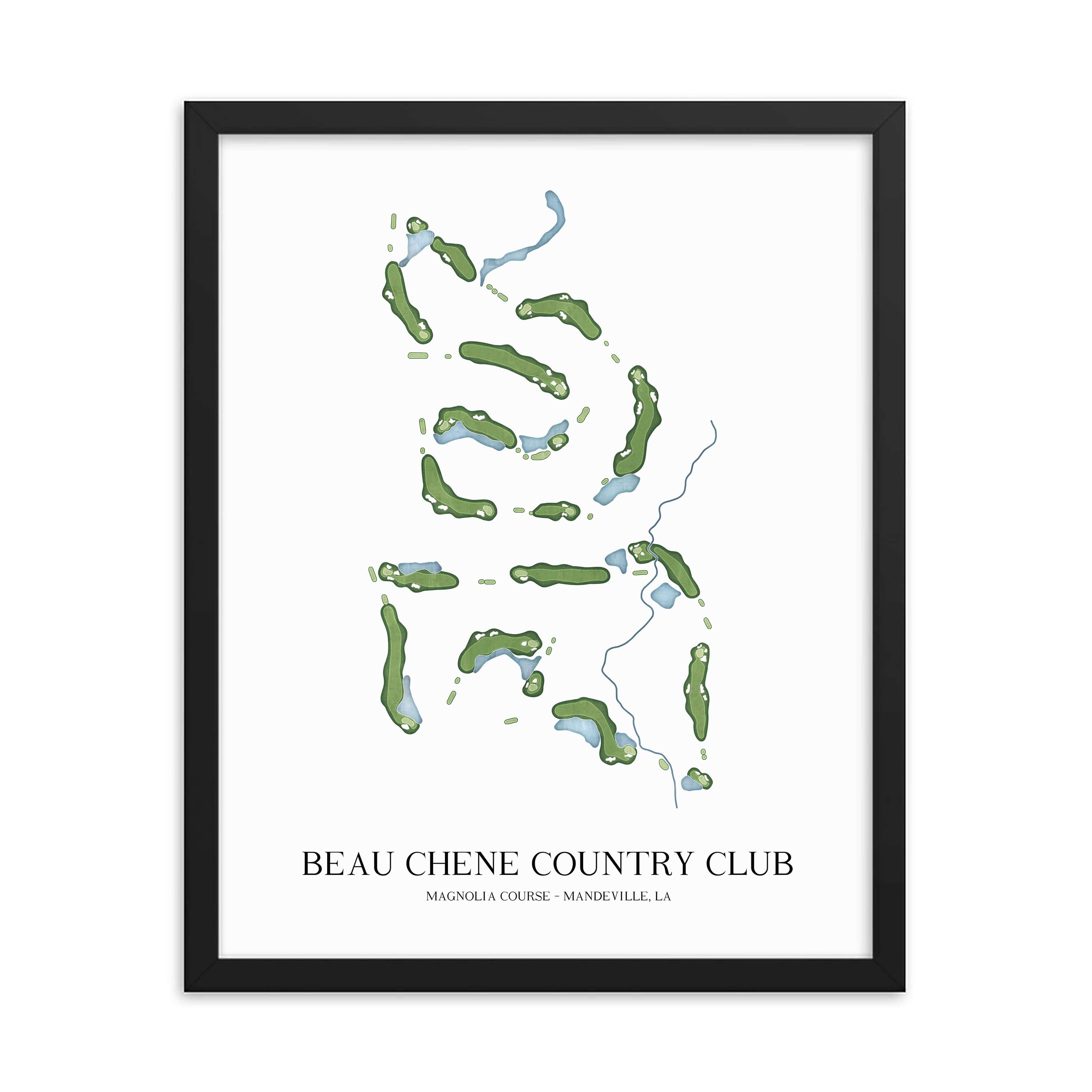 The 19th Hole Golf Shop - Golf Course Prints - Beau Chene Country Club - Magnolia Golf Course Map Golf Map