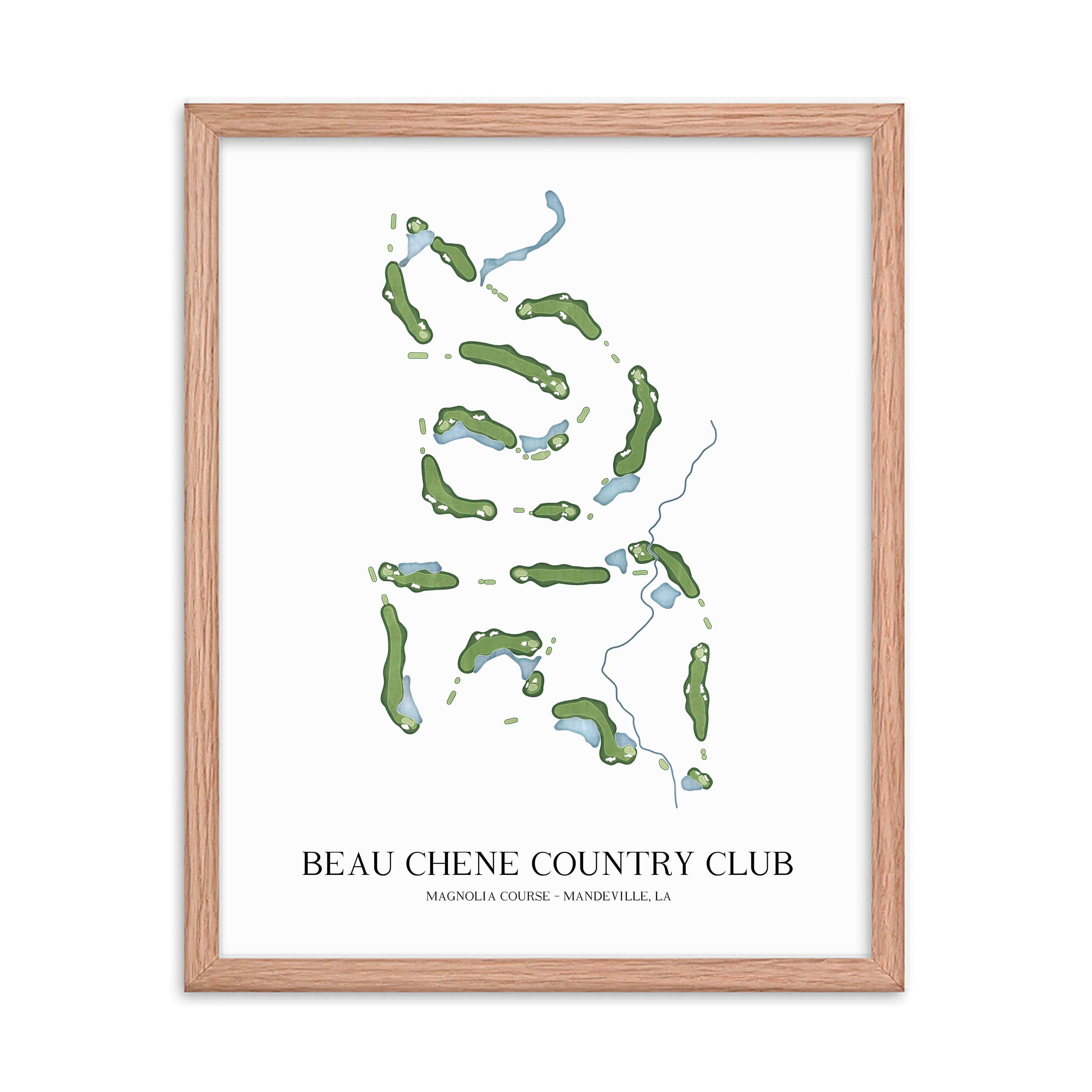 The 19th Hole Golf Shop - Golf Course Prints - Beau Chene Country Club - Magnolia Golf Course Map Golf Map