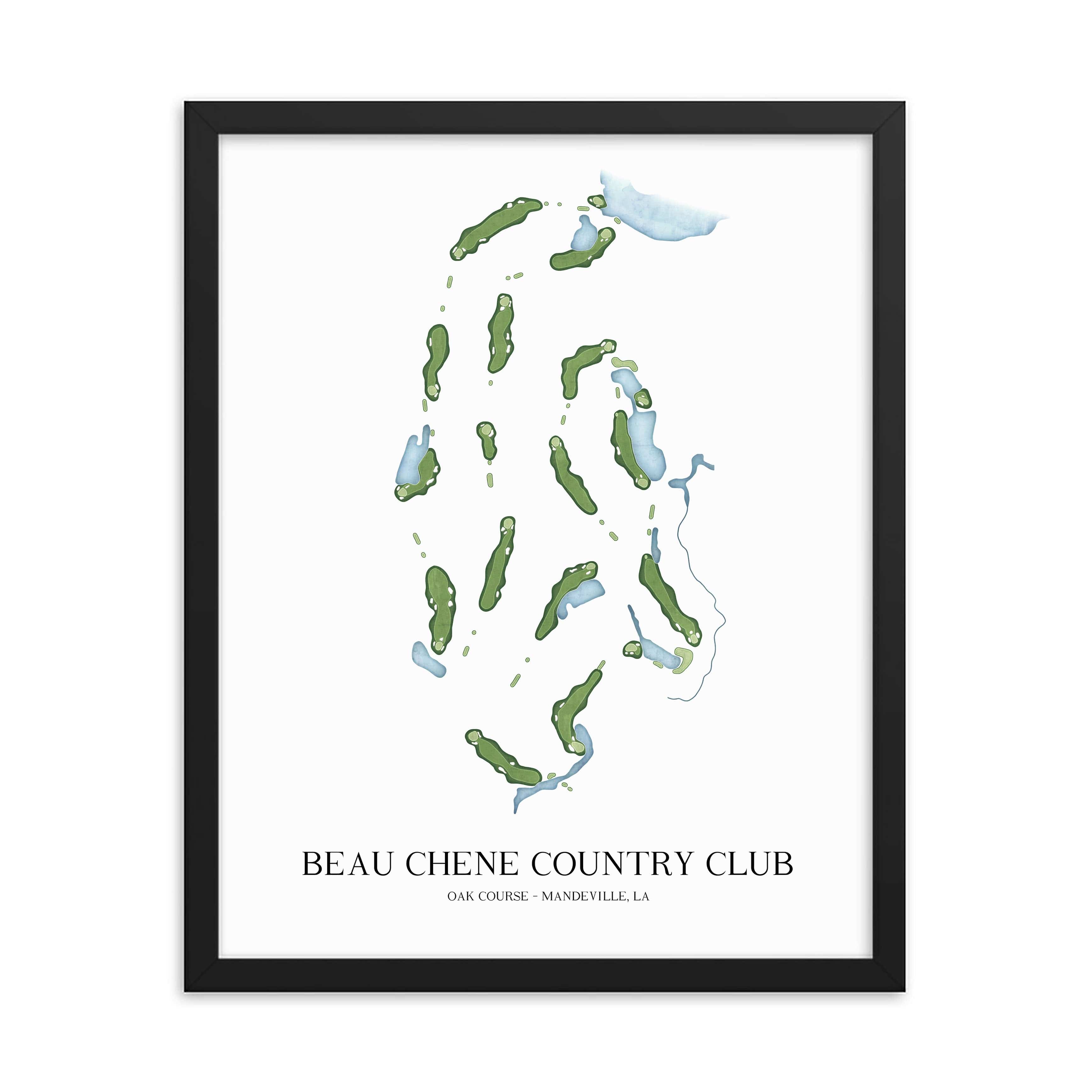 The 19th Hole Golf Shop - Golf Course Prints - Beau Chene Country Club - Oak Golf Course Map Golf Map