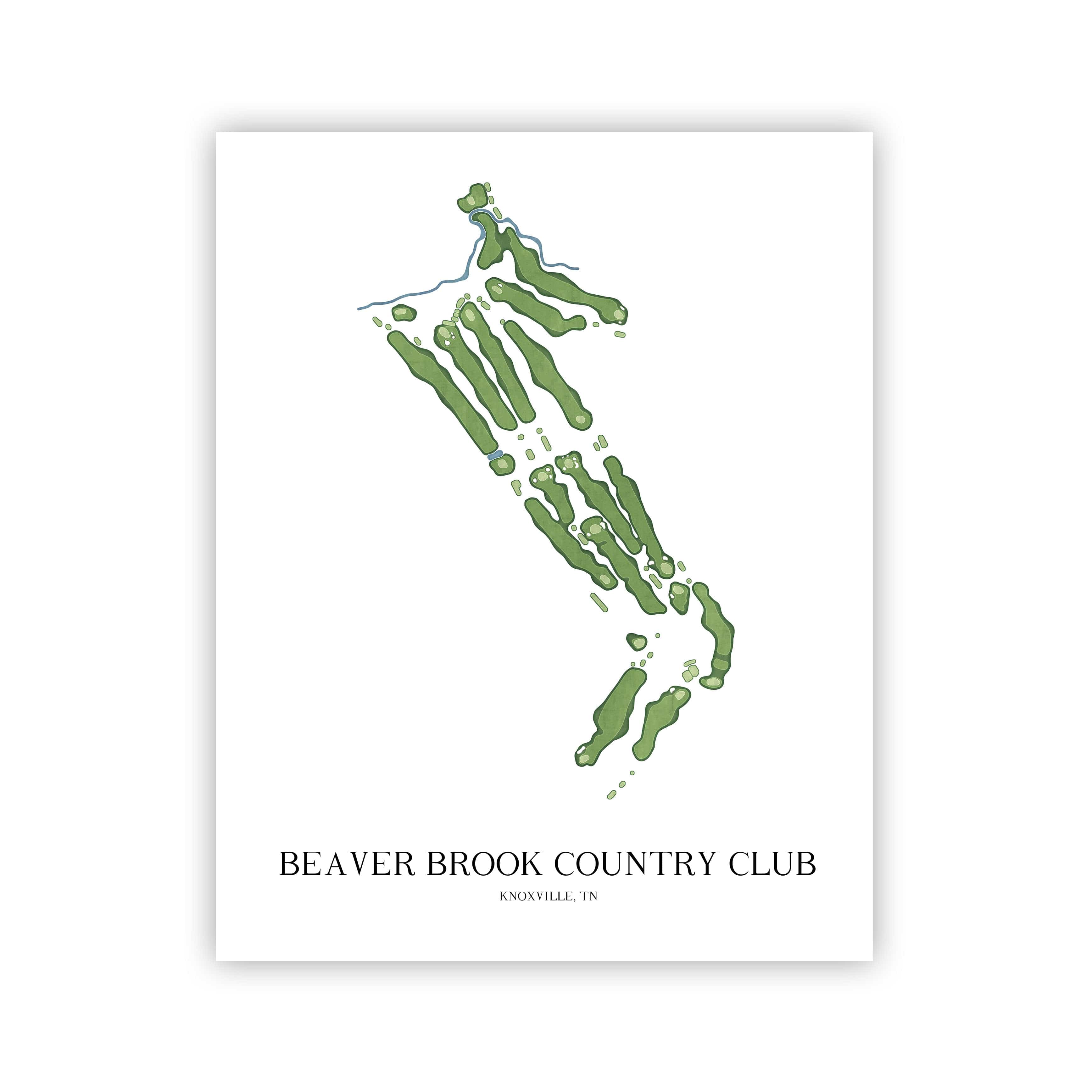 The 19th Hole Golf Shop - Golf Course Prints - Beaver Brook Country Club Golf Course Map Golf Map
