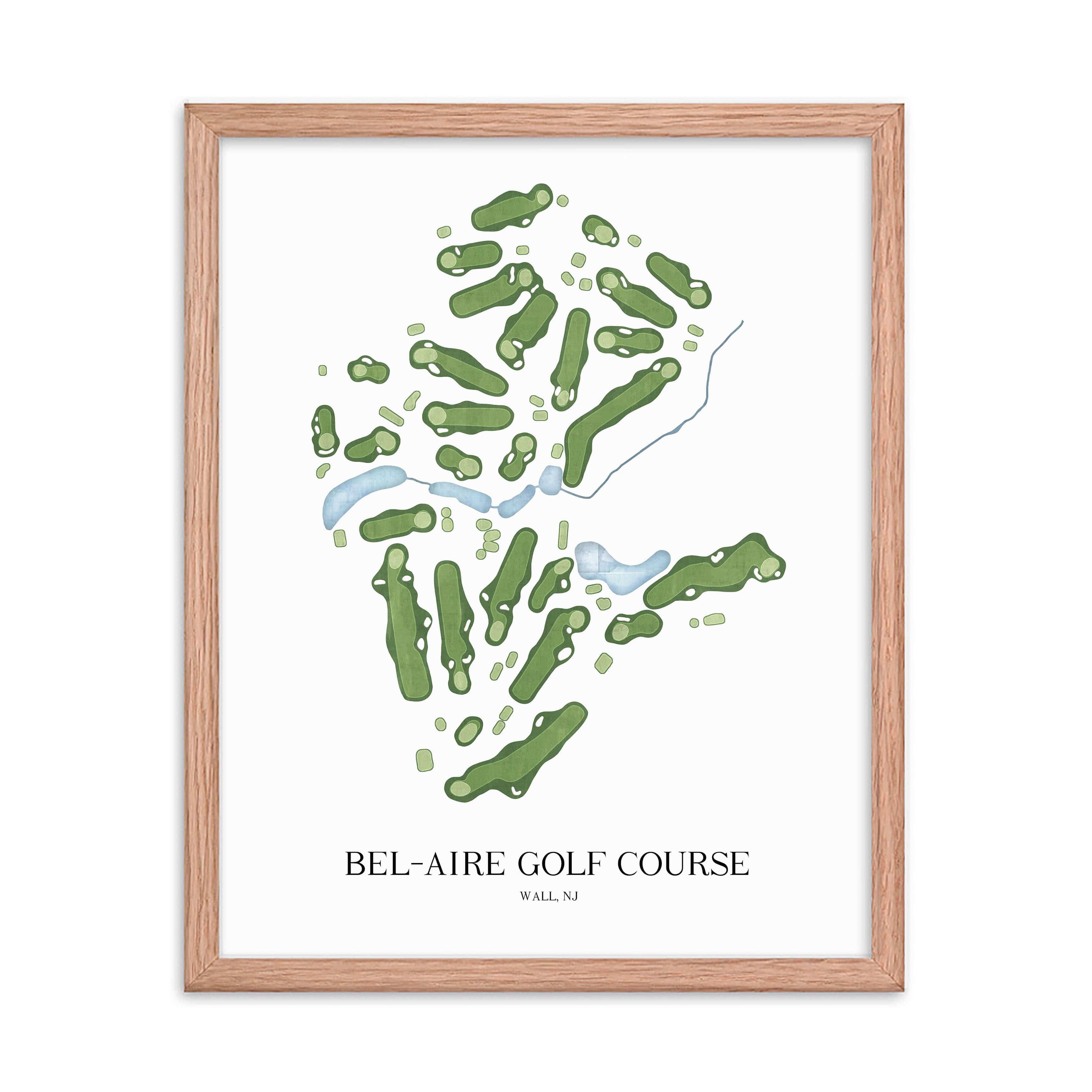 The 19th Hole Golf Shop - Golf Course Prints - Bel-Aire Golf Course Golf Course Map Golf Map