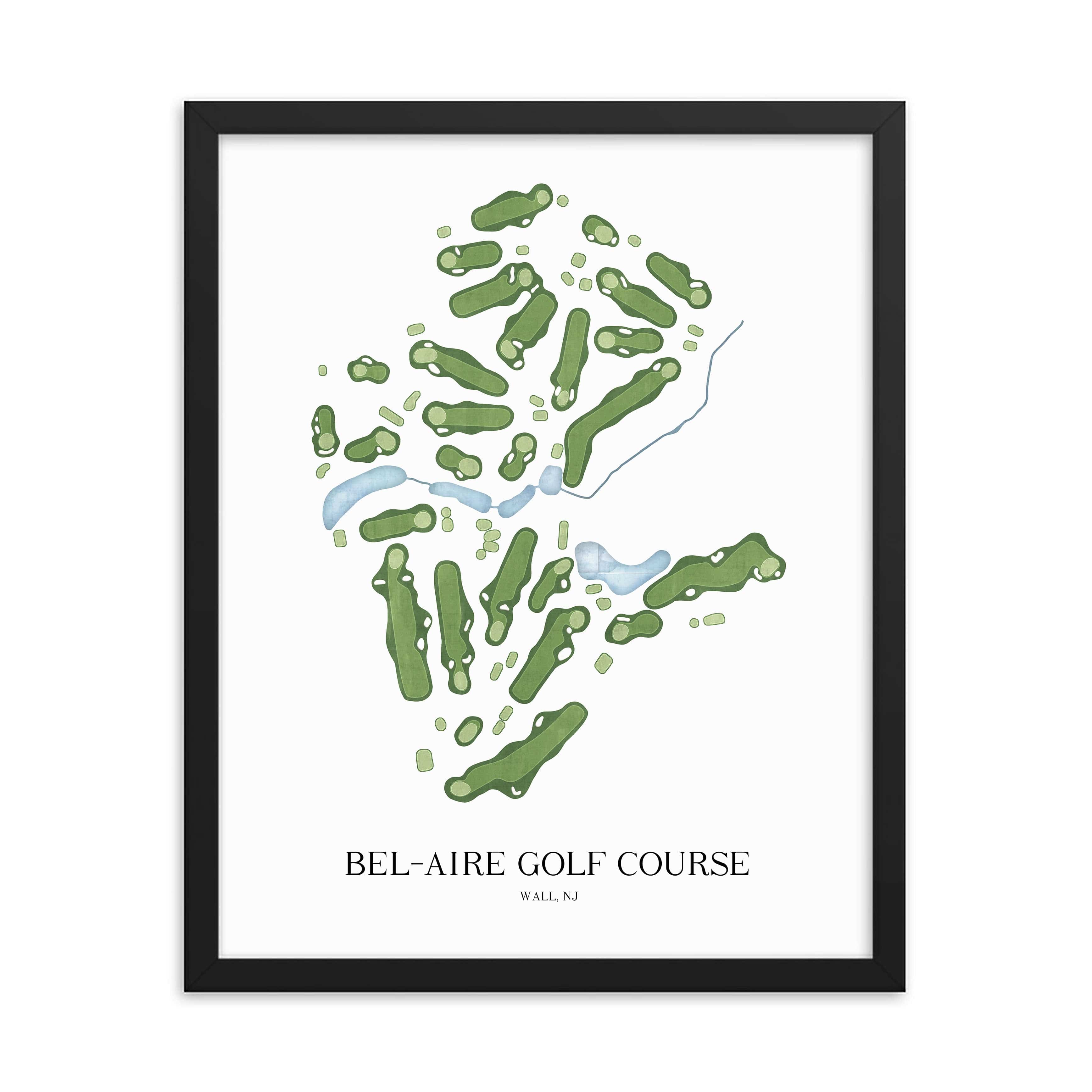 The 19th Hole Golf Shop - Golf Course Prints - Bel-Aire Golf Course Golf Course Map Golf Map