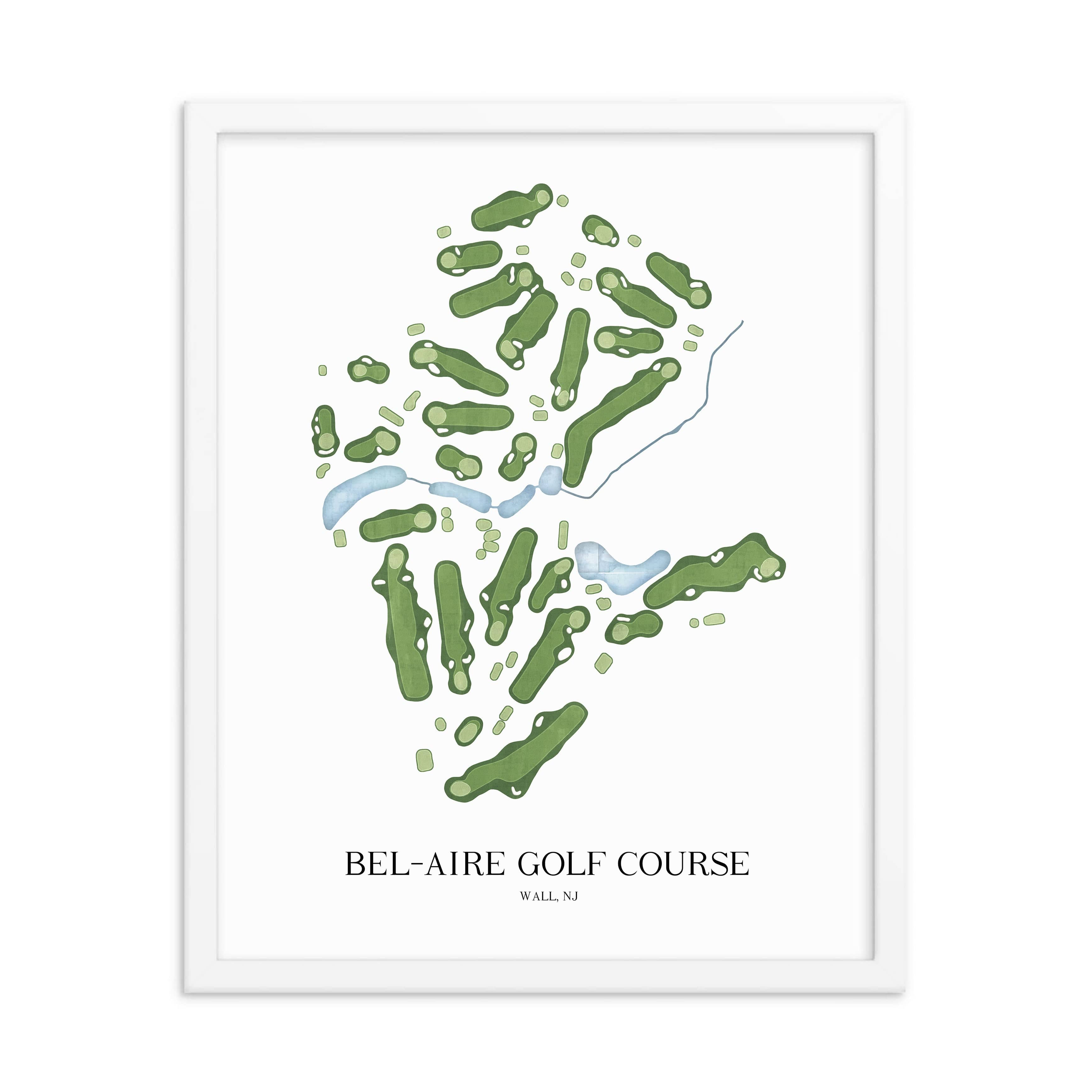 The 19th Hole Golf Shop - Golf Course Prints - Bel-Aire Golf Course Golf Course Map Golf Map