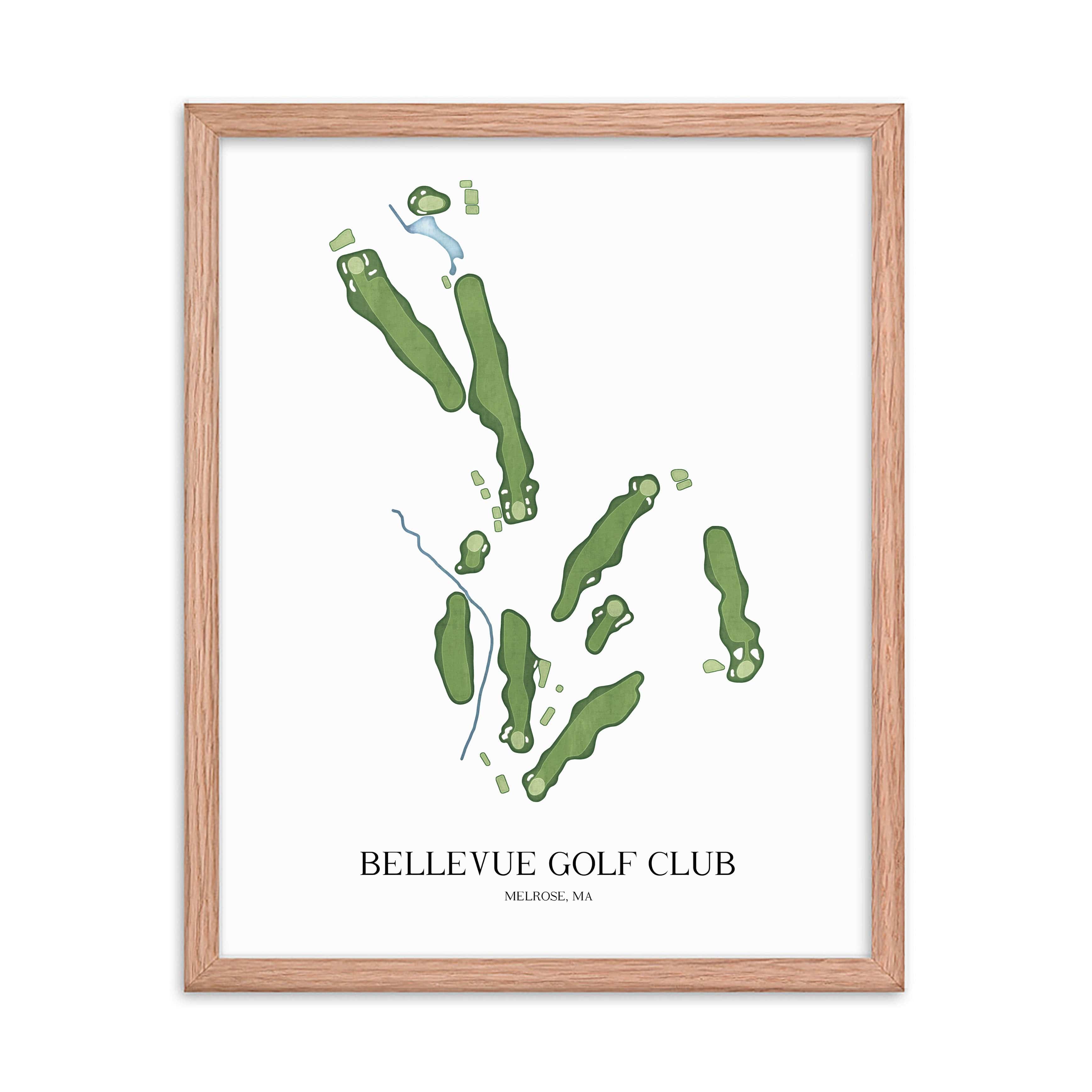 The 19th Hole Golf Shop - Golf Course Prints - Bellevue Golf Club Golf Course Map Golf Map