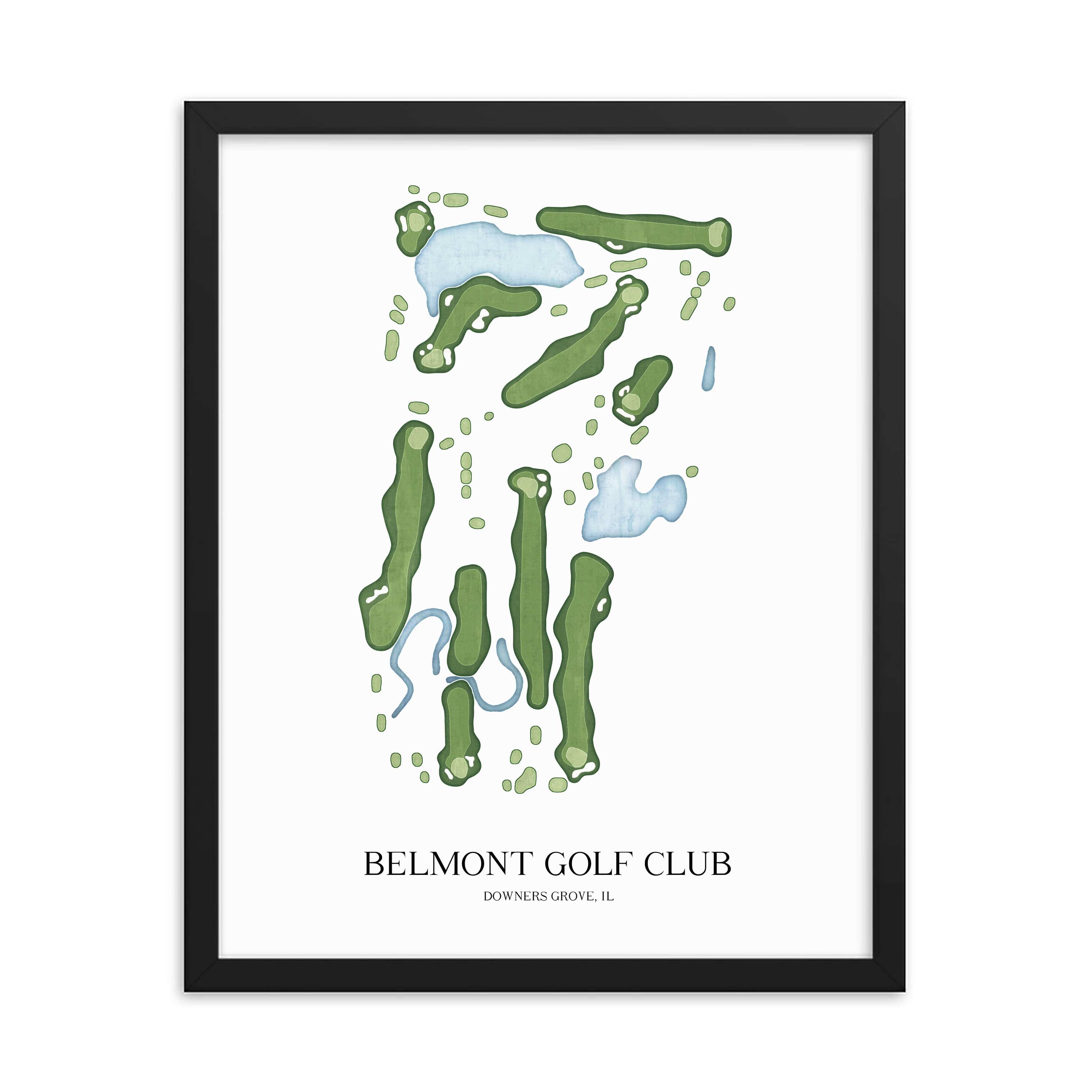 The 19th Hole Golf Shop - Golf Course Prints - Belmont Golf Club Golf Course Map Golf Map