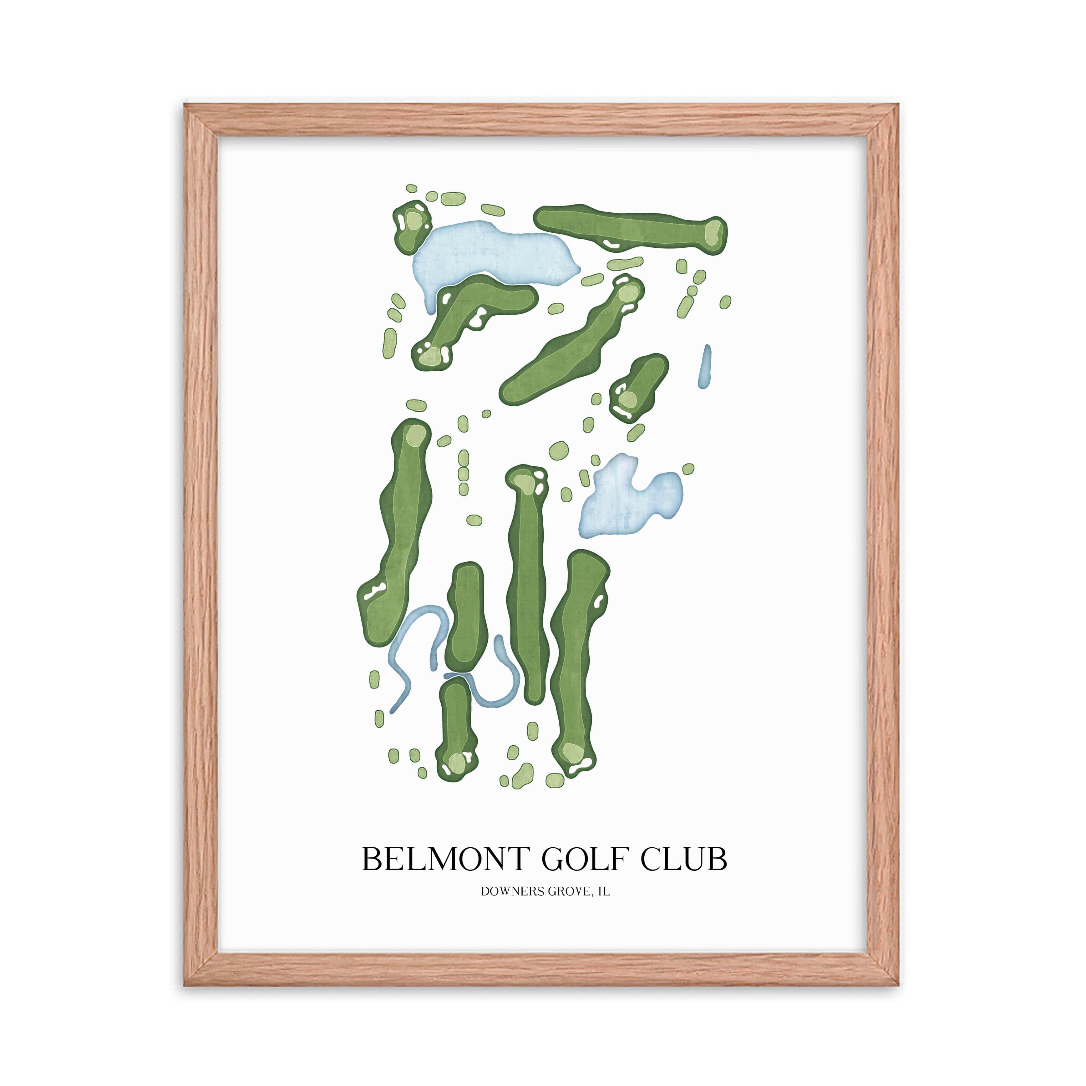 The 19th Hole Golf Shop - Golf Course Prints - Belmont Golf Club Golf Course Map Golf Map