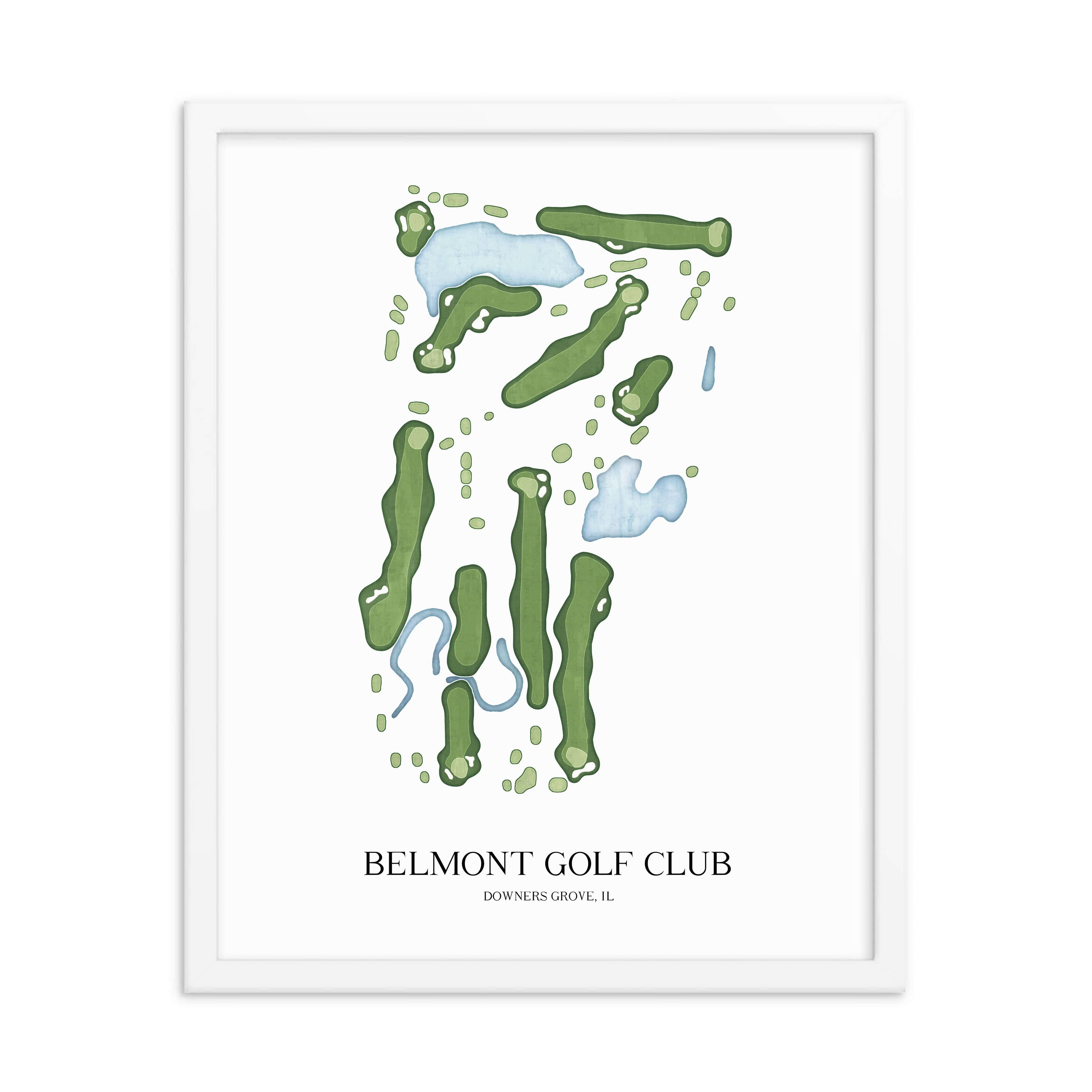 The 19th Hole Golf Shop - Golf Course Prints - Belmont Golf Club Golf Course Map Golf Map