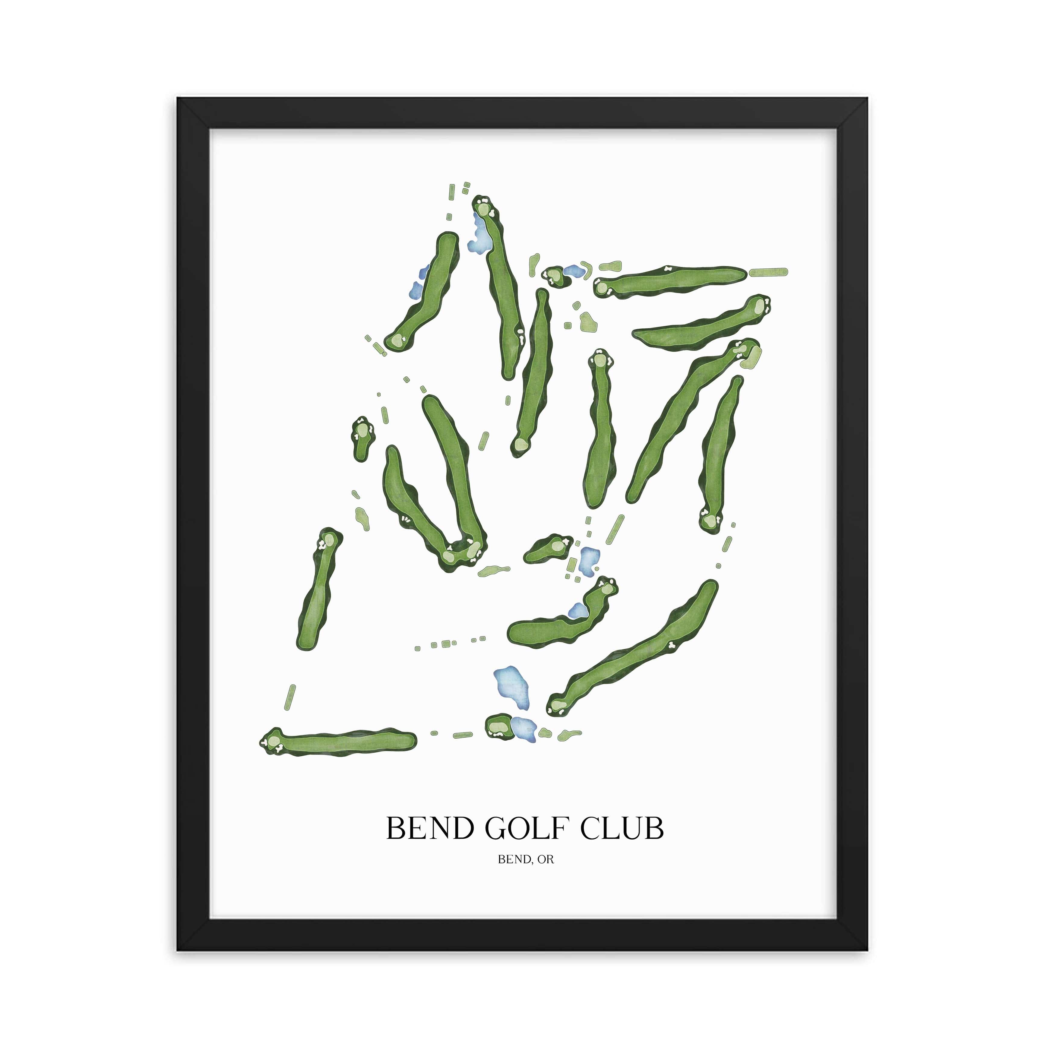 The 19th Hole Golf Shop - Golf Course Prints - Bend Golf Club Golf Course Map Golf Map