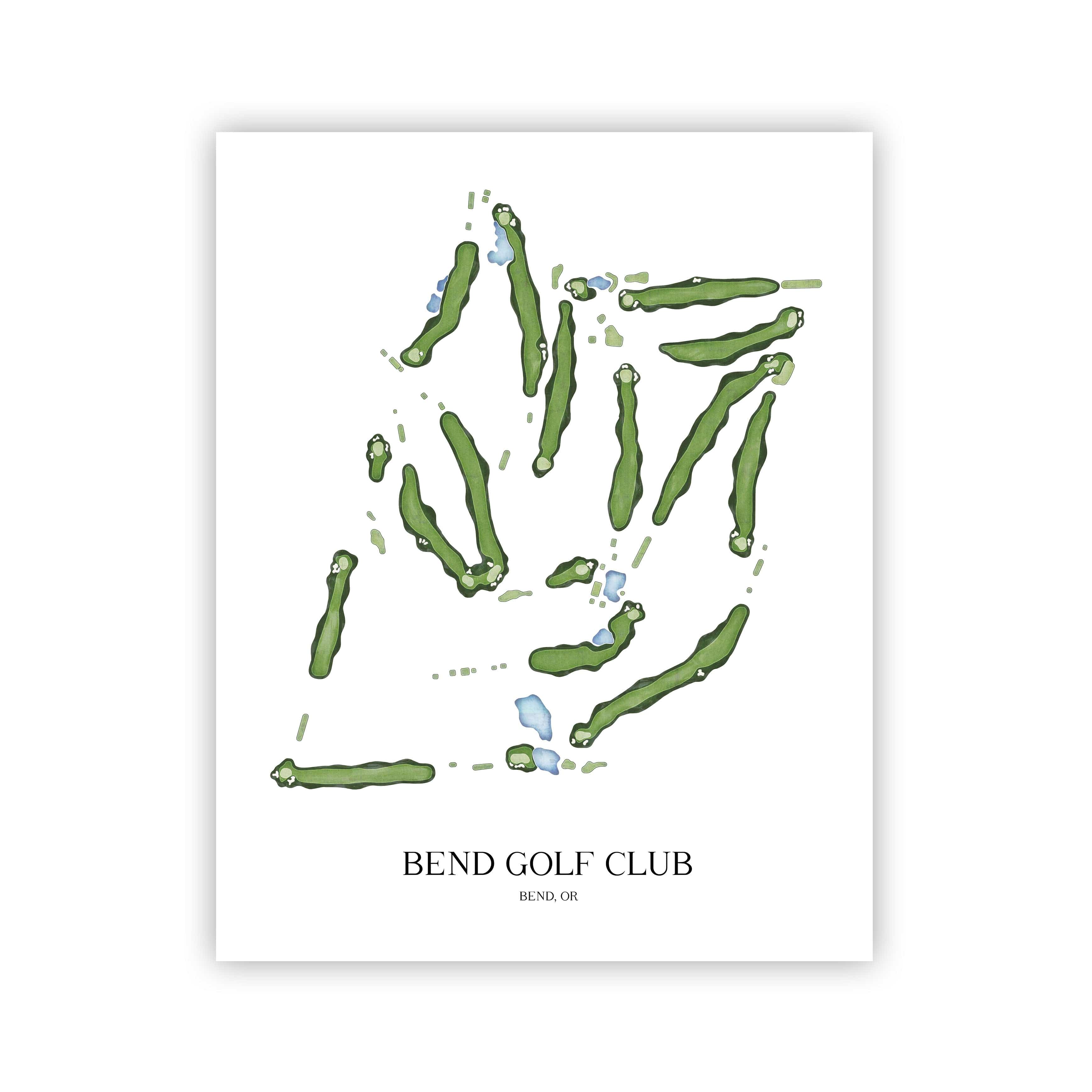 The 19th Hole Golf Shop - Golf Course Prints - Bend Golf Club Golf Course Map Golf Map