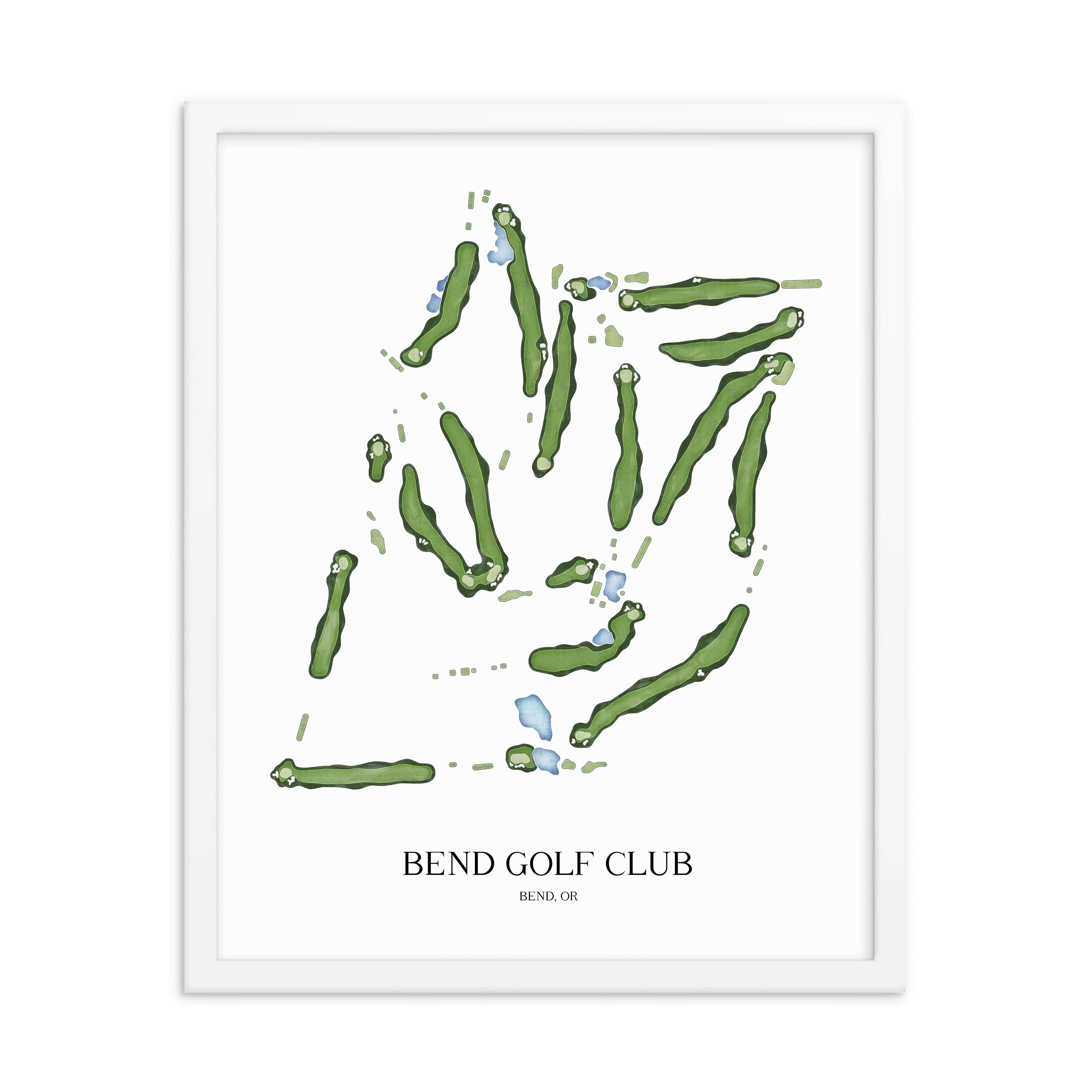 The 19th Hole Golf Shop - Golf Course Prints - Bend Golf Club Golf Course Map Golf Map