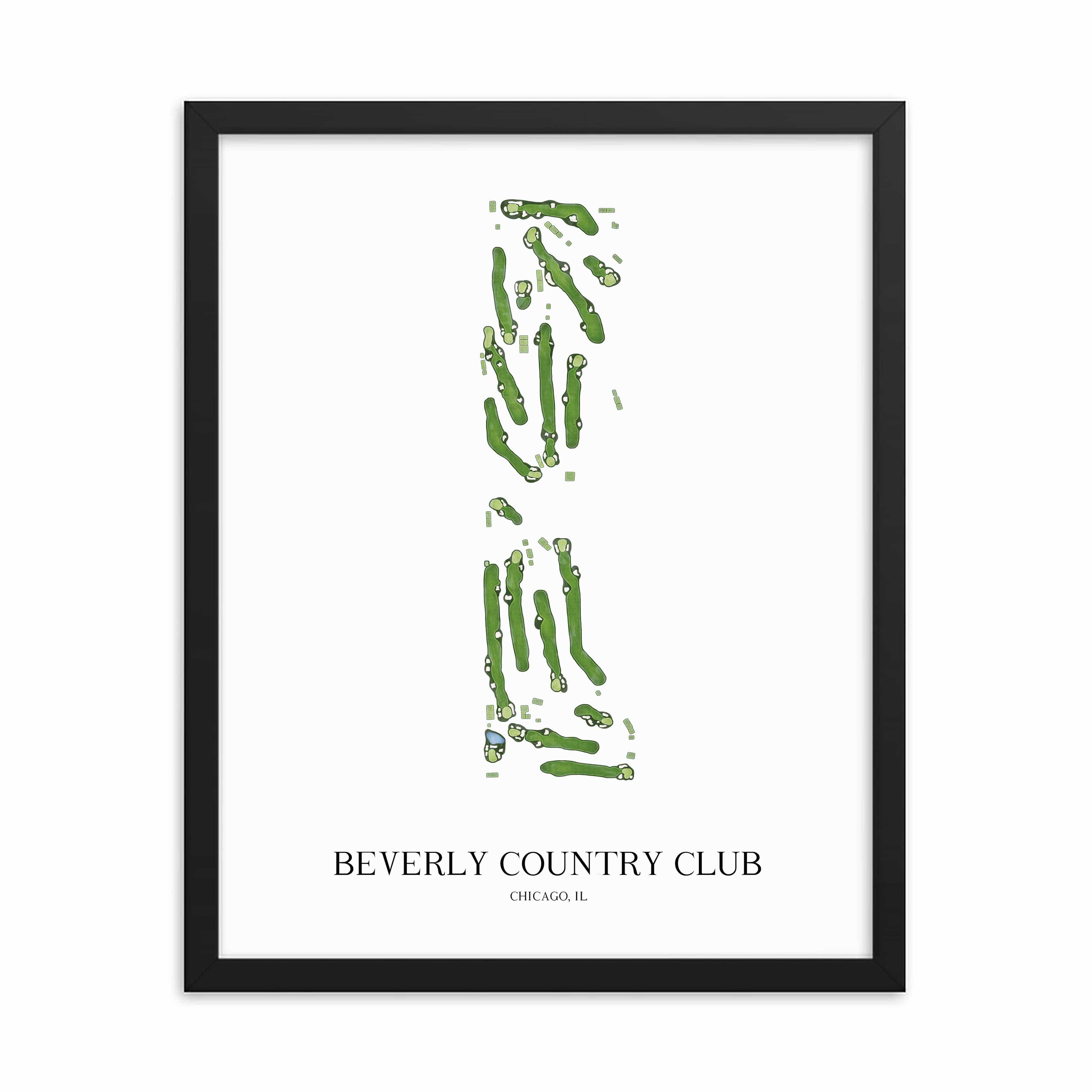 The 19th Hole Golf Shop - Golf Course Prints - Beverly Country Club Golf Course Map Golf Map