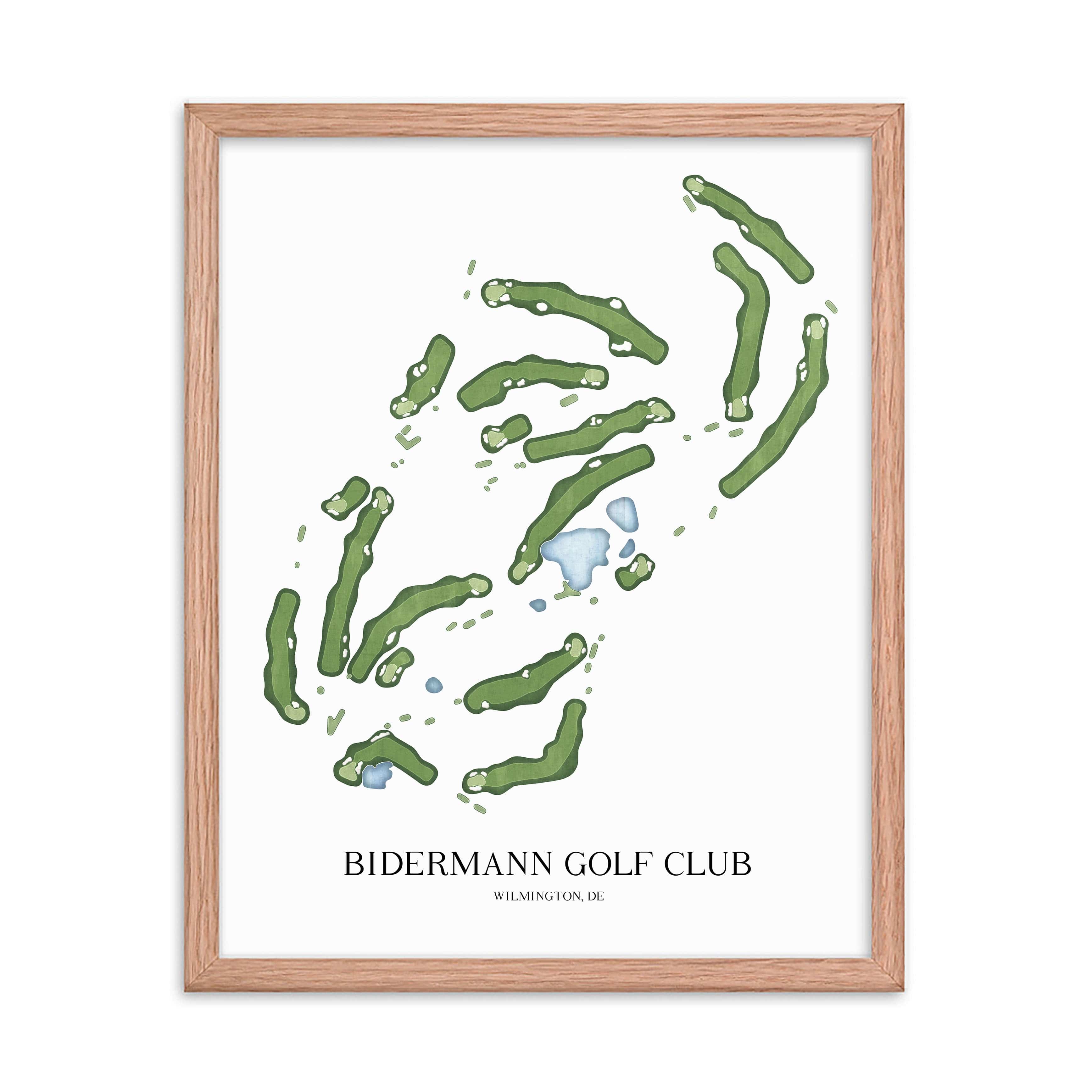 The 19th Hole Golf Shop - Golf Course Prints - Bidermann Golf Club Golf Course Map Golf Map