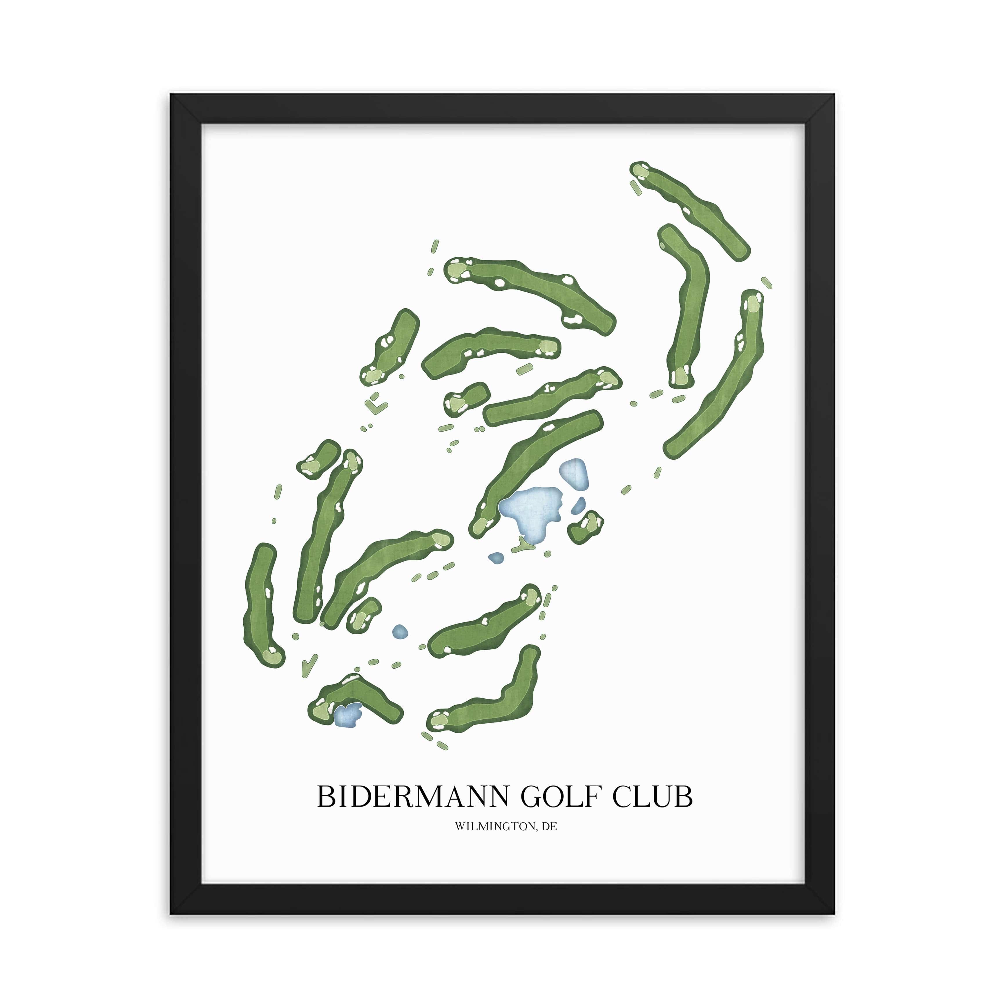 The 19th Hole Golf Shop - Golf Course Prints - Bidermann Golf Club Golf Course Map Golf Map
