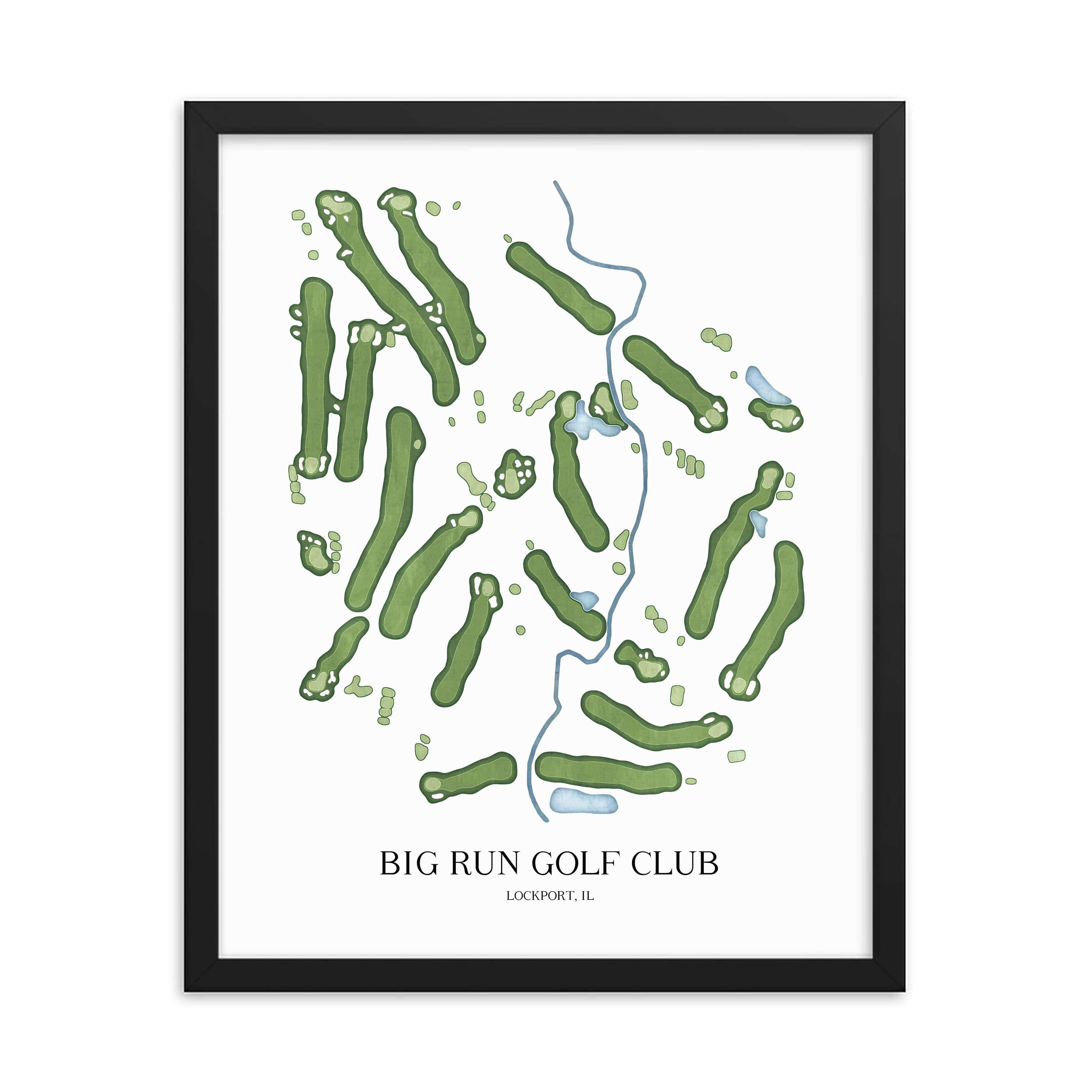 The 19th Hole Golf Shop - Golf Course Prints - Big Run Golf Club Golf Course Map Golf Map