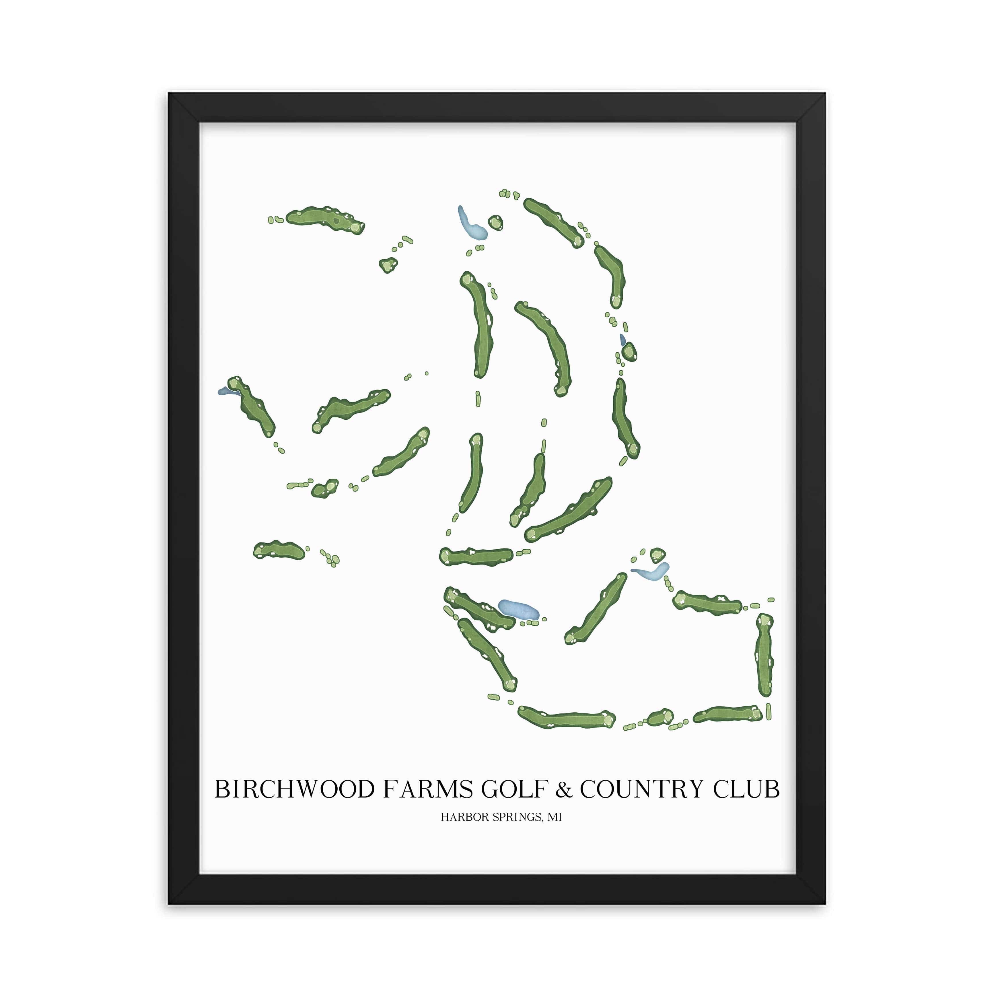 The 19th Hole Golf Shop - Golf Course Prints - Birchwood Farms Golf & Country Club Golf Course Map Golf Map