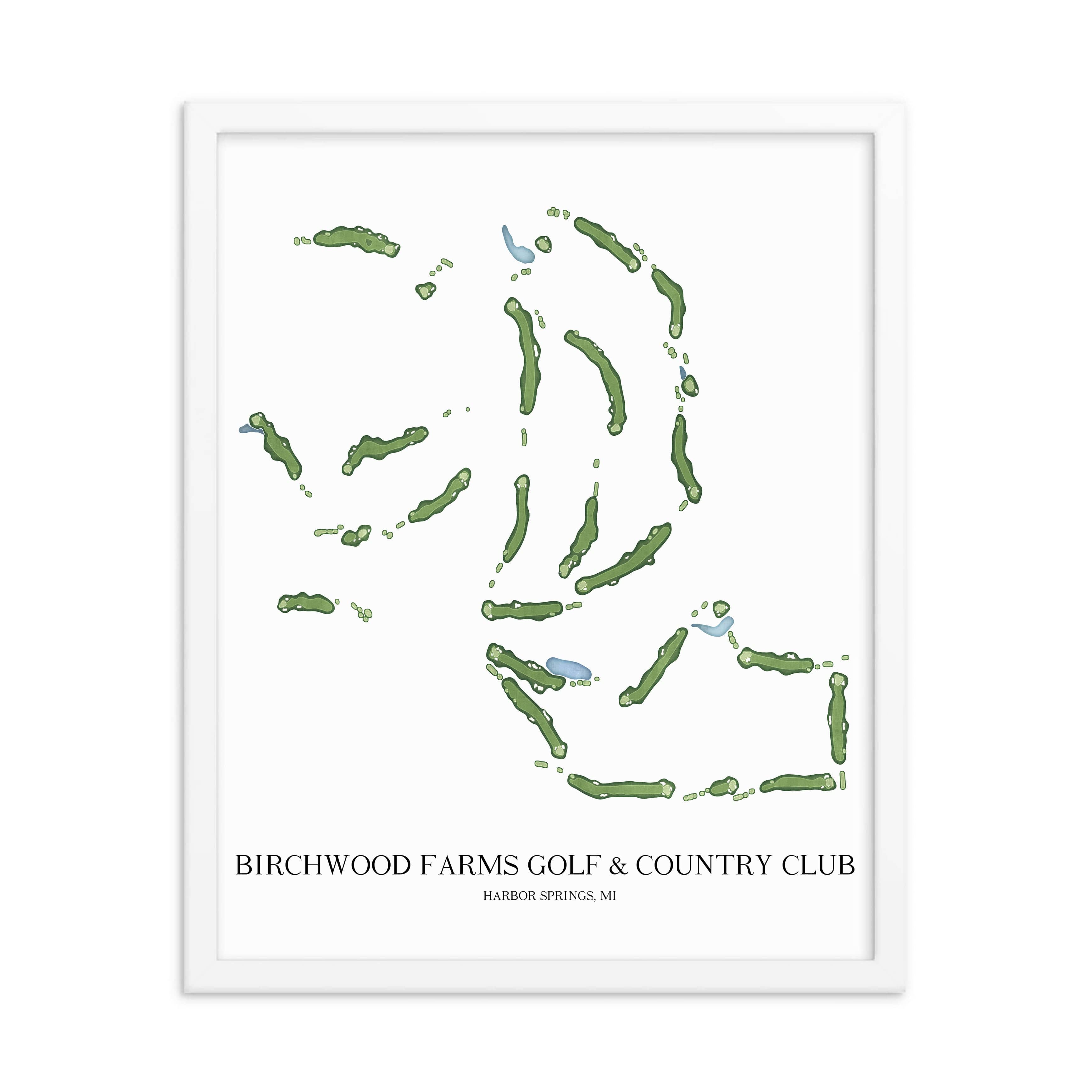 The 19th Hole Golf Shop - Golf Course Prints - Birchwood Farms Golf & Country Club Golf Course Map Golf Map
