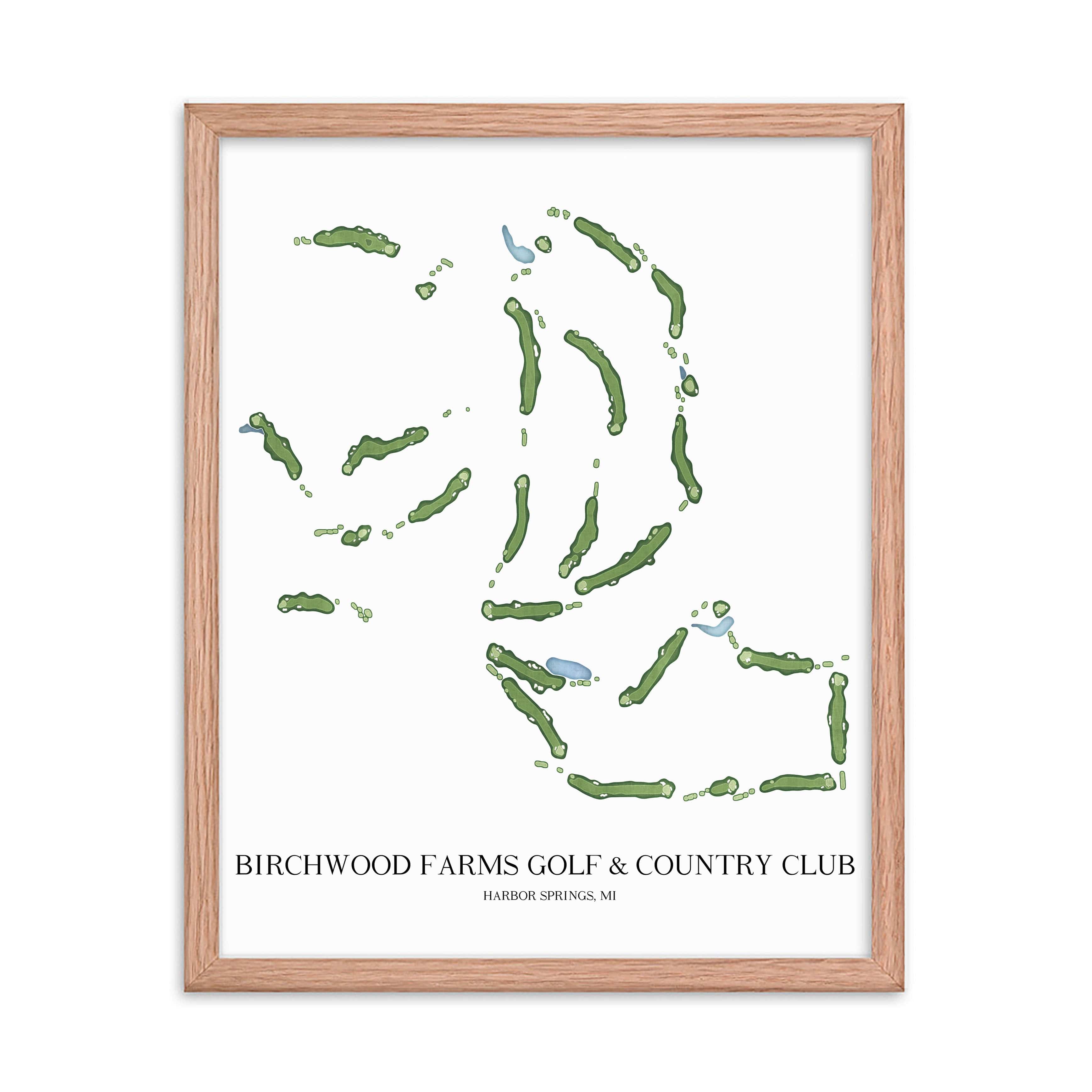 The 19th Hole Golf Shop - Golf Course Prints - Birchwood Farms Golf & Country Club Golf Course Map Golf Map