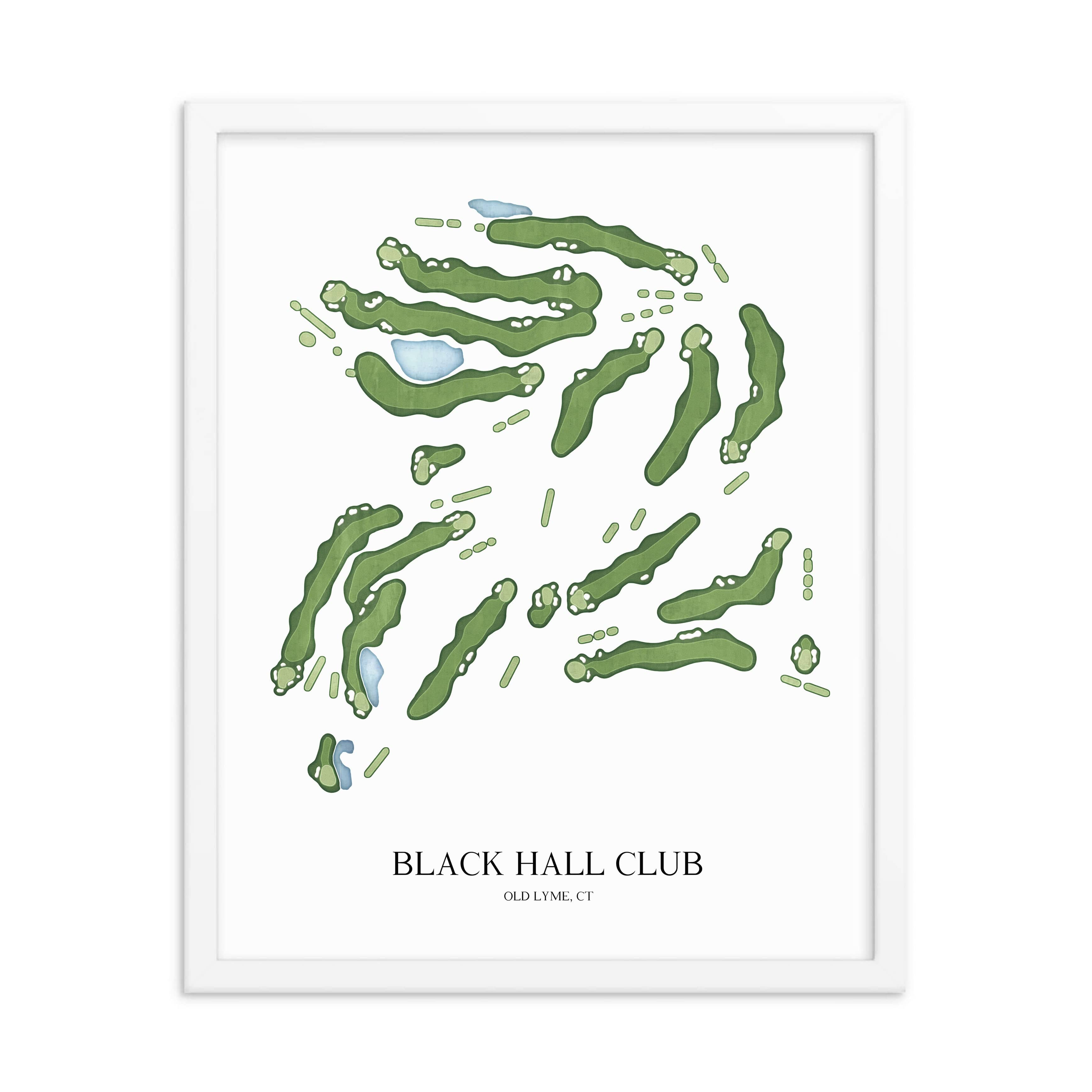 The 19th Hole Golf Shop - Golf Course Prints - Black Hall Club Golf Course Map Golf Map