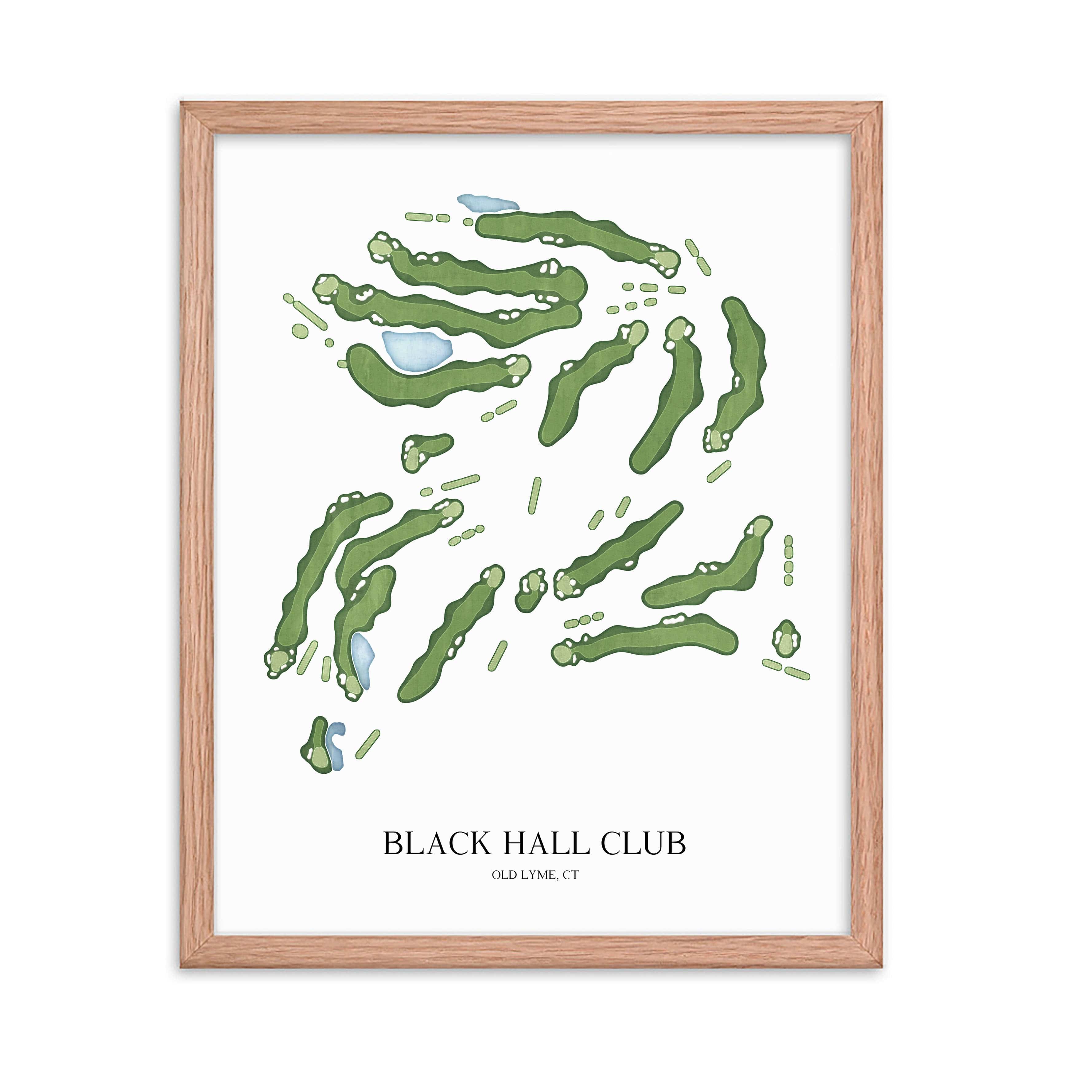 The 19th Hole Golf Shop - Golf Course Prints - Black Hall Club Golf Course Map Golf Map