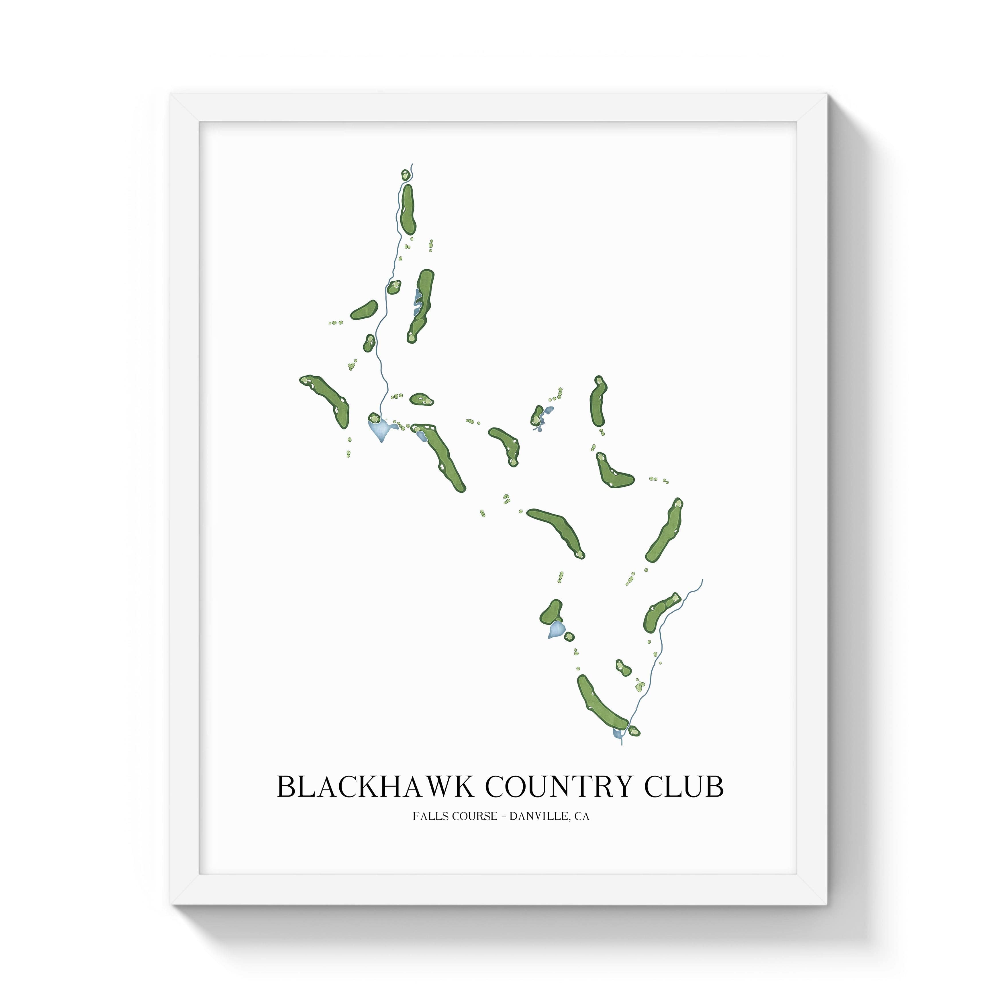 The 19th Hole Golf Shop - Golf Course Prints - Blackhawk Country Club - Falls Course Golf Course Map Golf Map