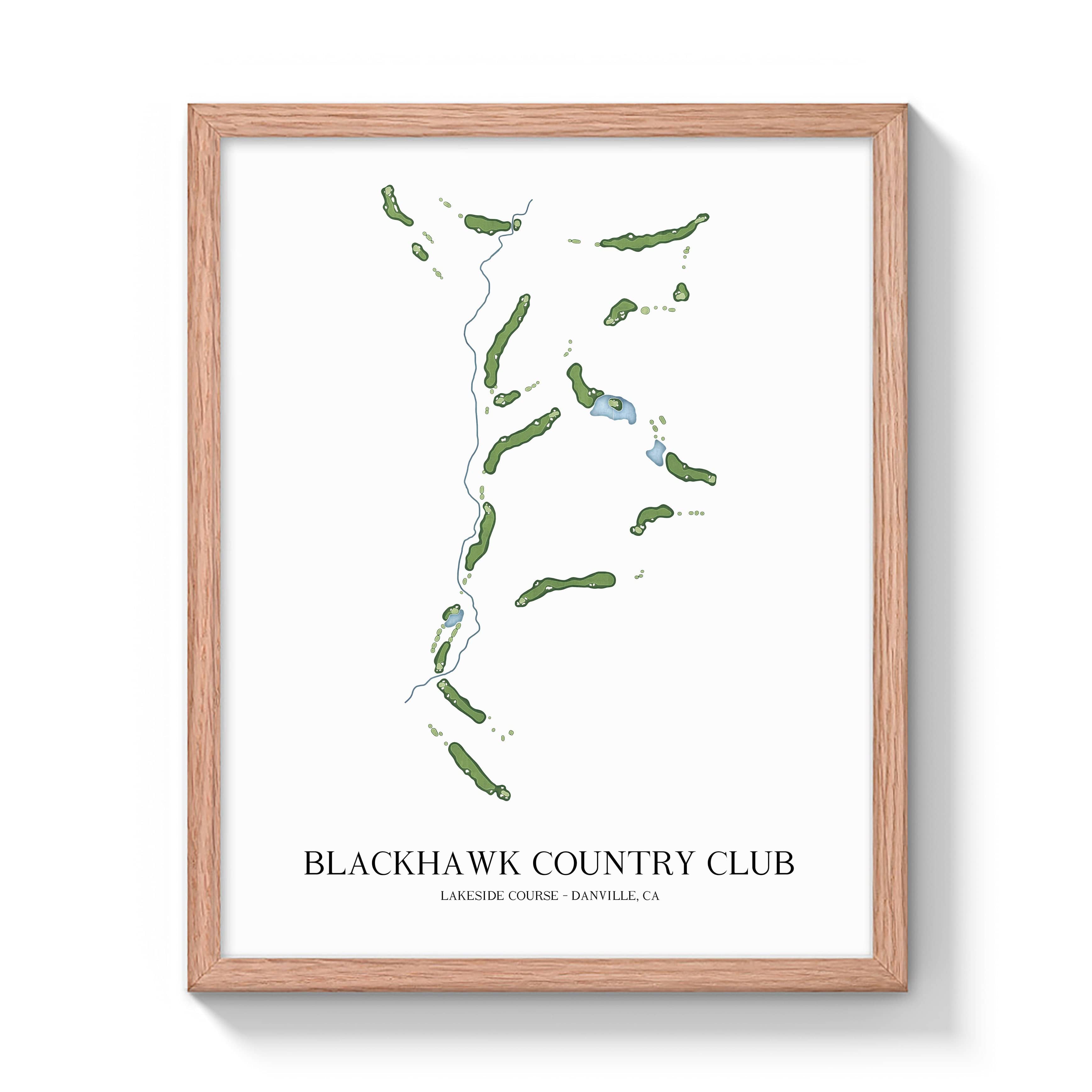 The 19th Hole Golf Shop - Golf Course Prints - Blackhawk Country Club - Lakeside Course Golf Course Map Golf Map