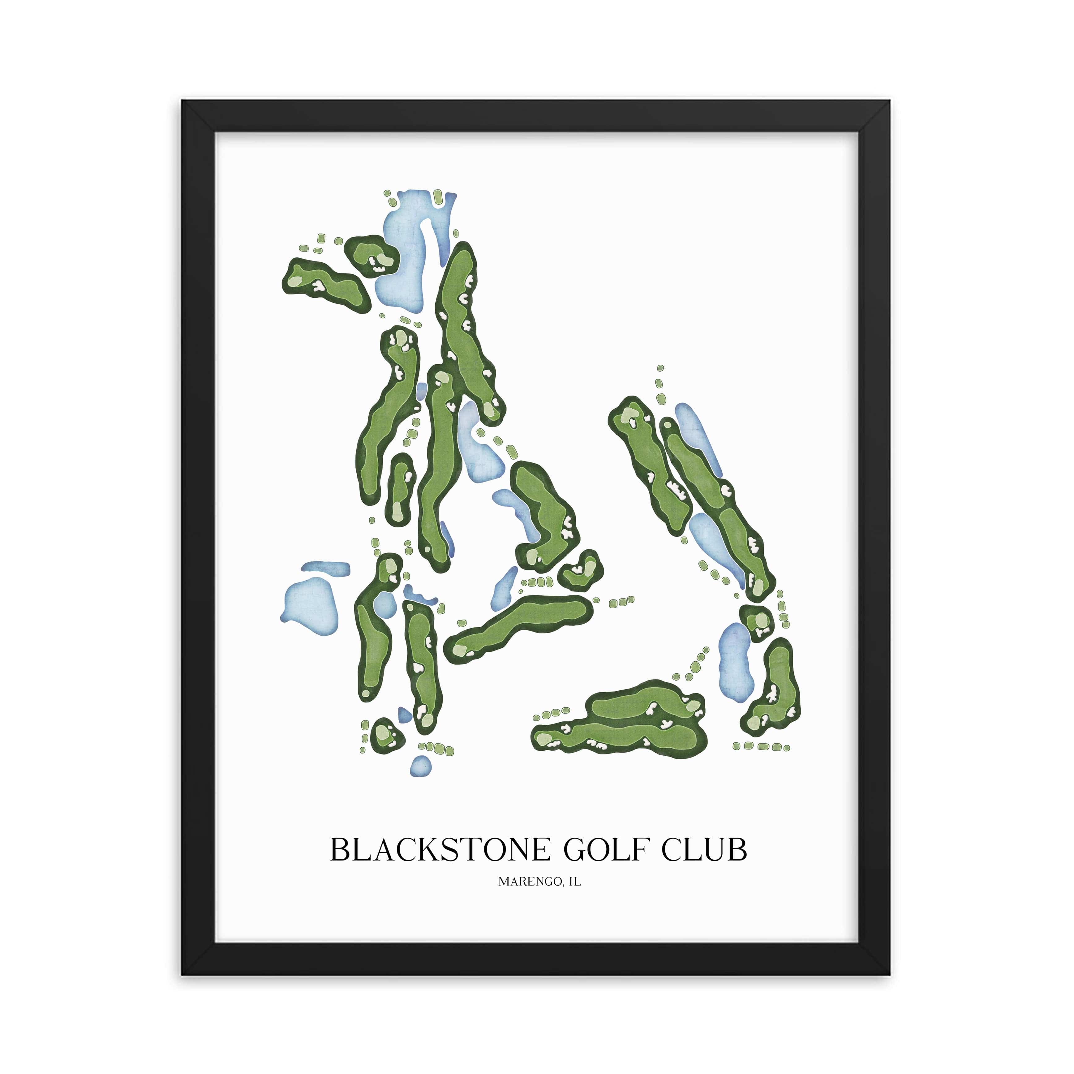 The 19th Hole Golf Shop - Golf Course Prints - Blackstone Golf Club Golf Course Map Golf Map
