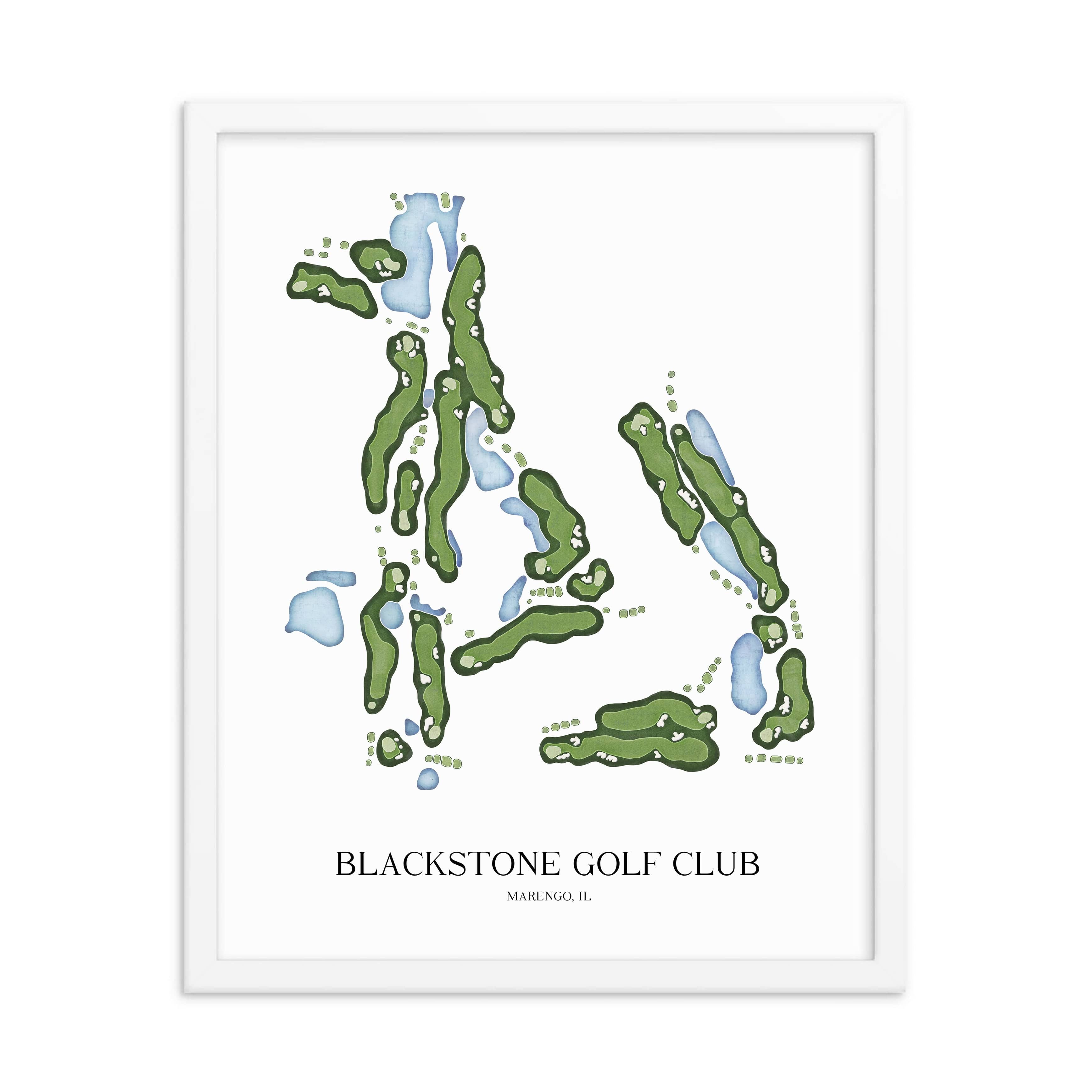 The 19th Hole Golf Shop - Golf Course Prints - Blackstone Golf Club Golf Course Map Golf Map