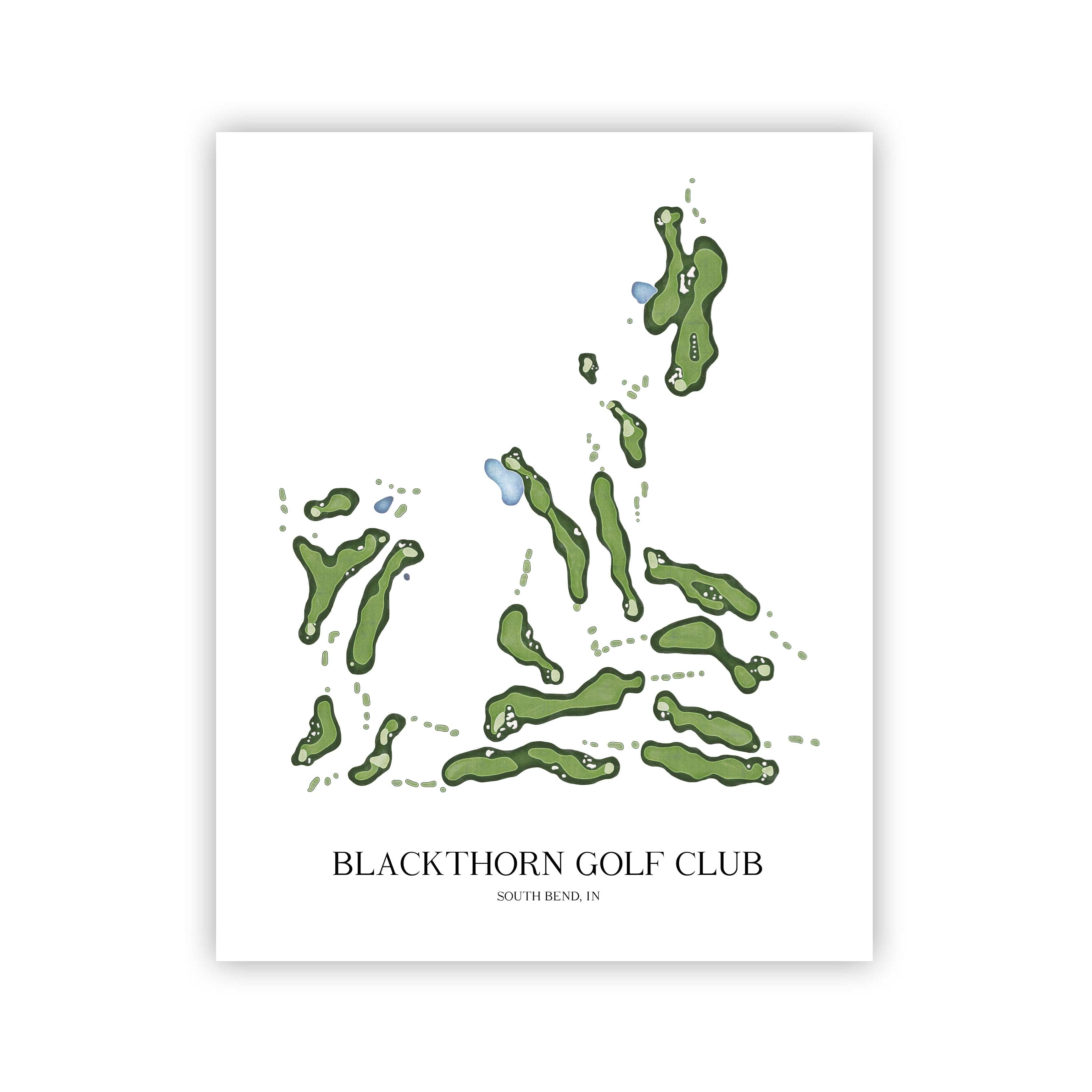 The 19th Hole Golf Shop - Golf Course Prints - Blackthorn Golf Club Golf Course Map Golf Map