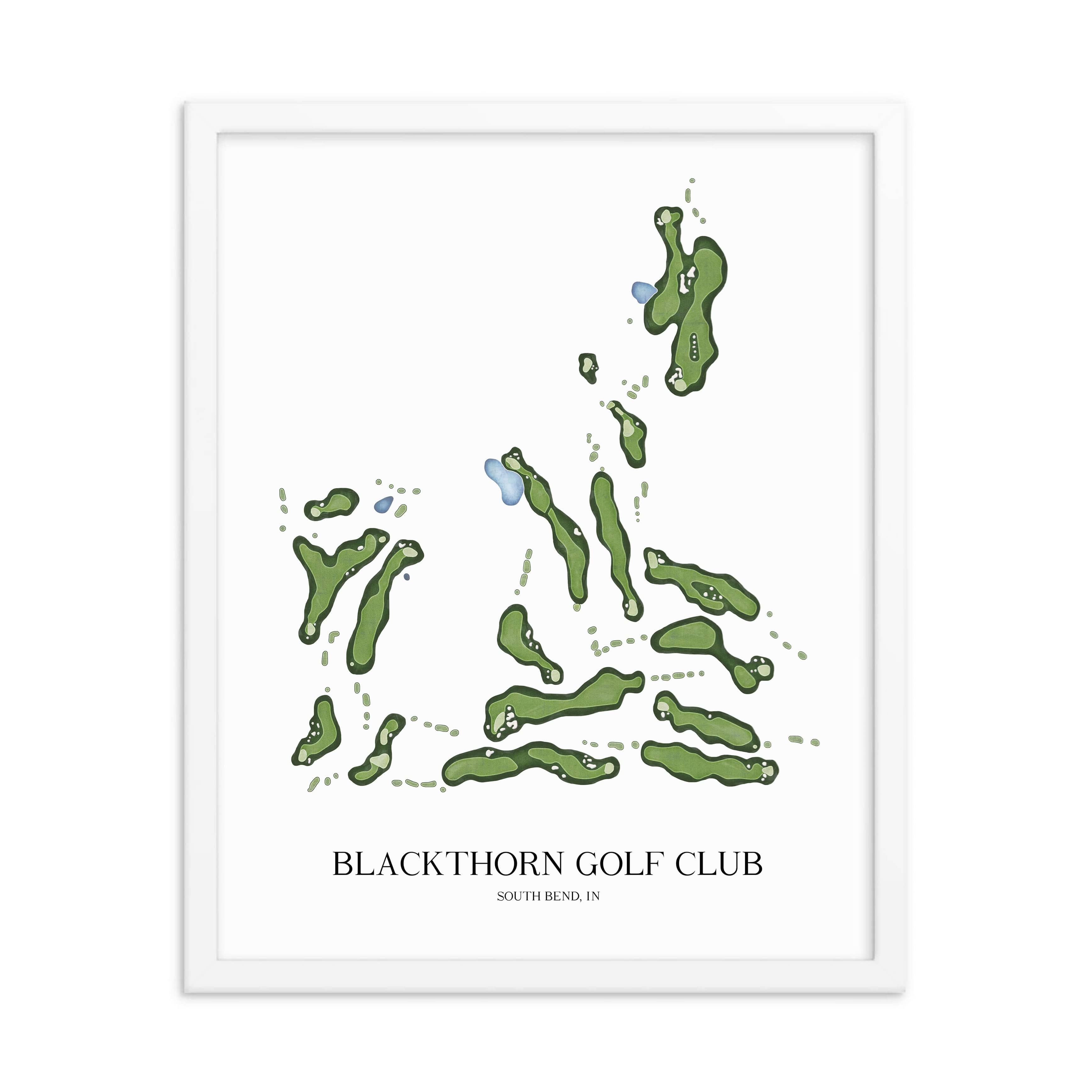 The 19th Hole Golf Shop - Golf Course Prints - Blackthorn Golf Club Golf Course Map Golf Map