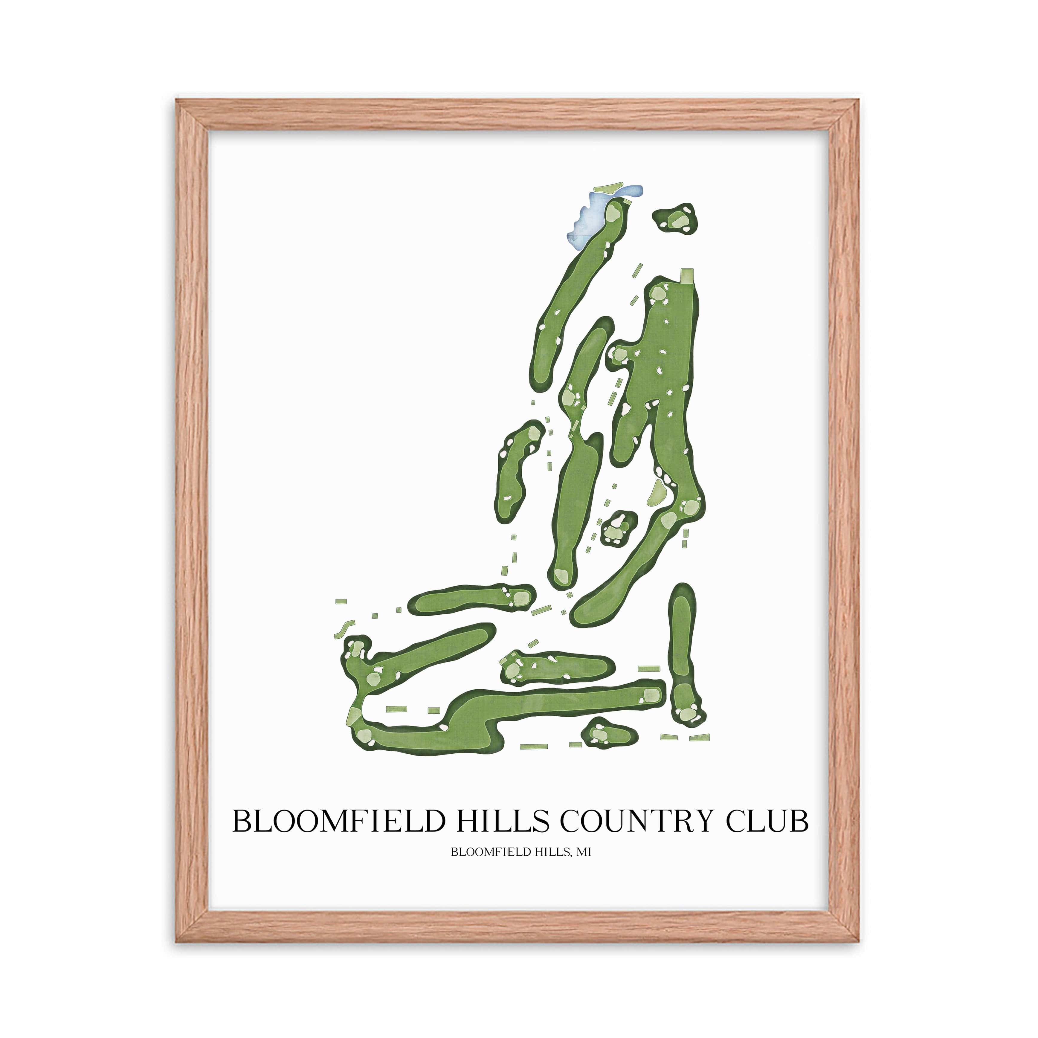 The 19th Hole Golf Shop - Golf Course Prints - Bloomfield Hills Country Club Golf Course Map Golf Map