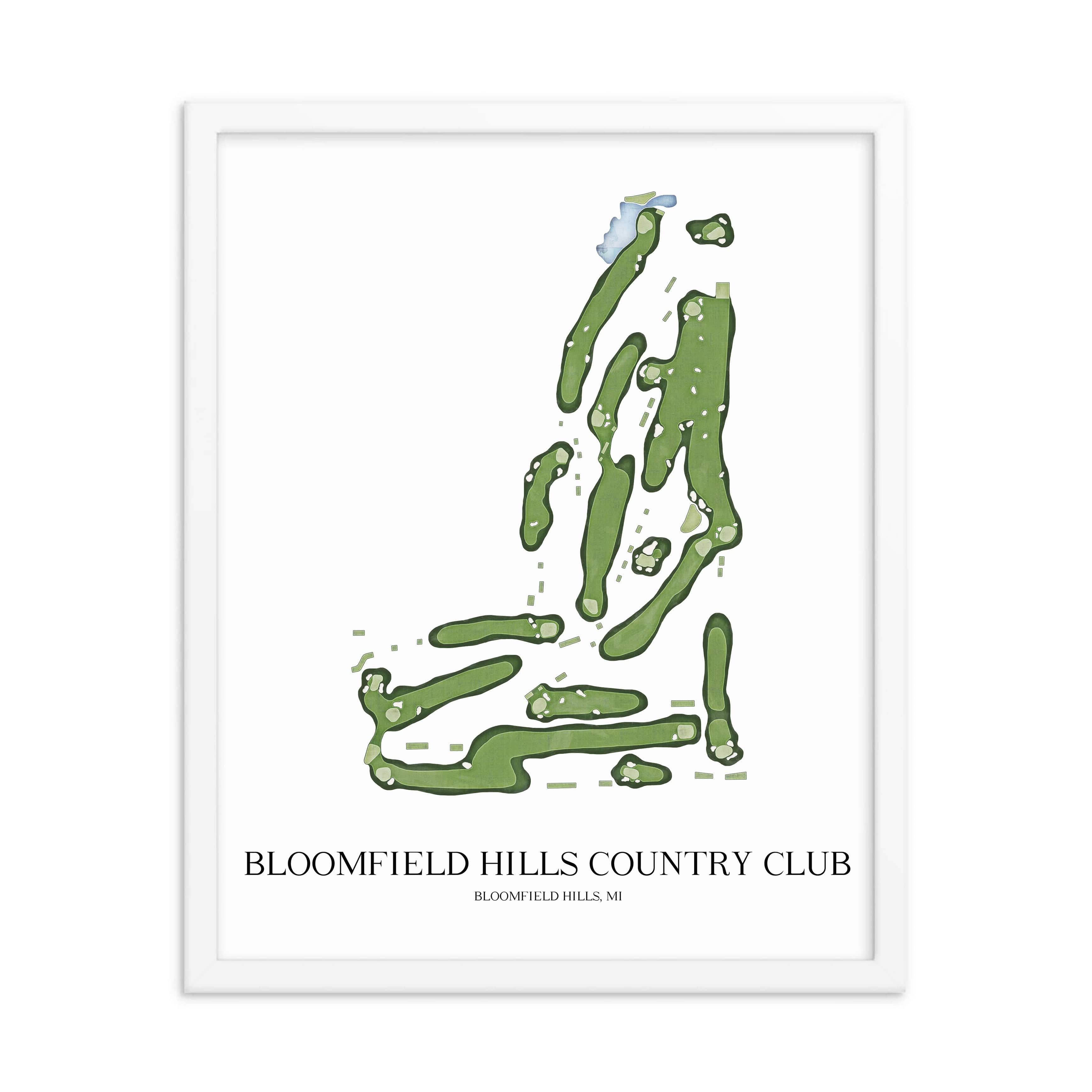 The 19th Hole Golf Shop - Golf Course Prints - Bloomfield Hills Country Club Golf Course Map Golf Map