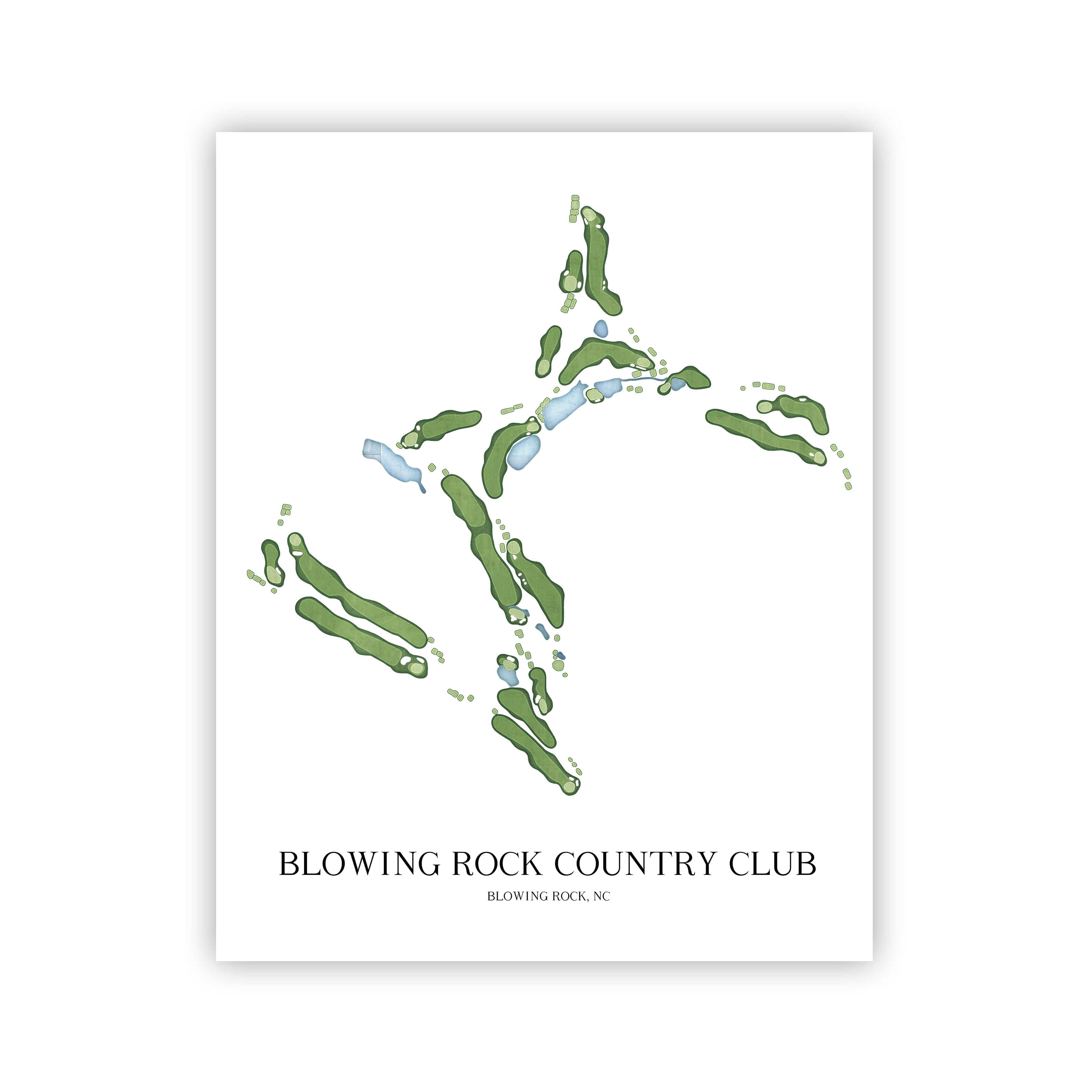 The 19th Hole Golf Shop - Golf Course Prints - Blowing Rock Country Club Golf Course Map Golf Map