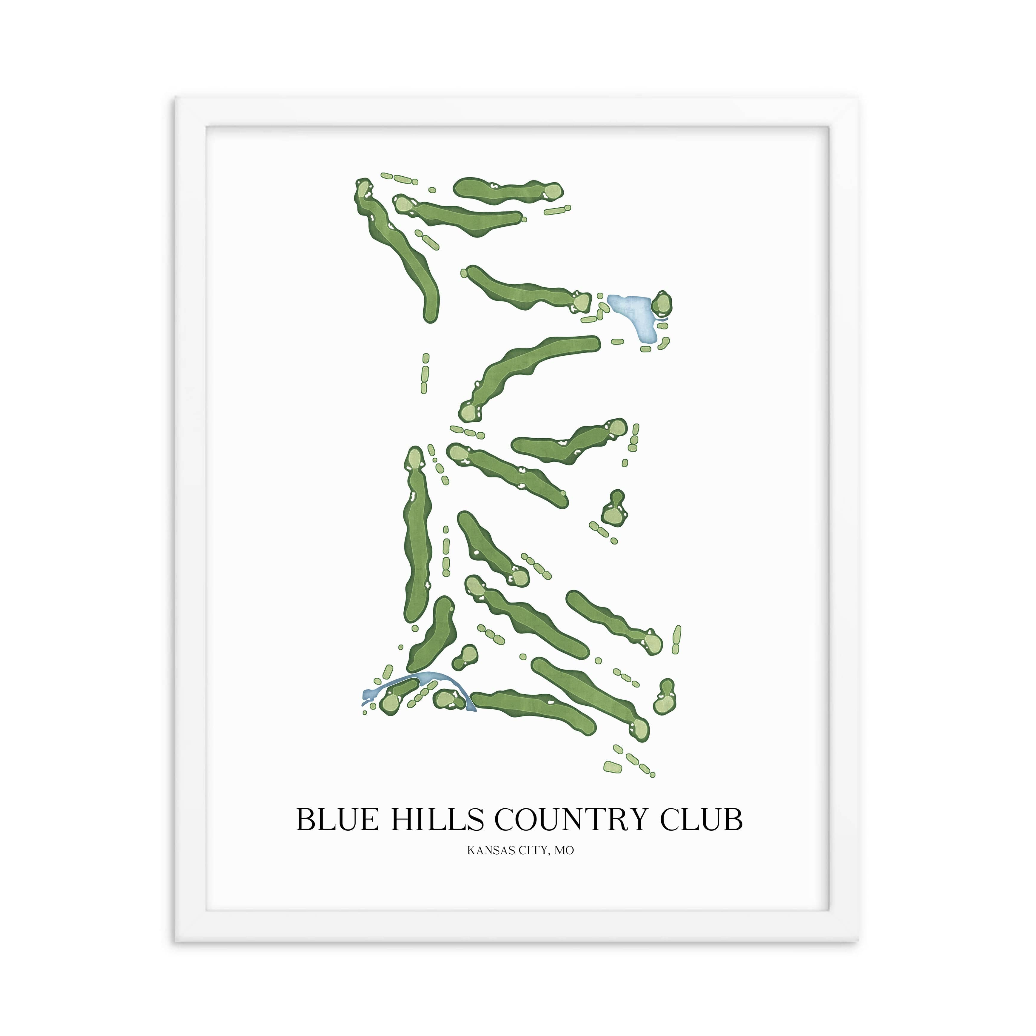 The 19th Hole Golf Shop - Golf Course Prints - Blue Hills Country Club Golf Course Map Golf Map