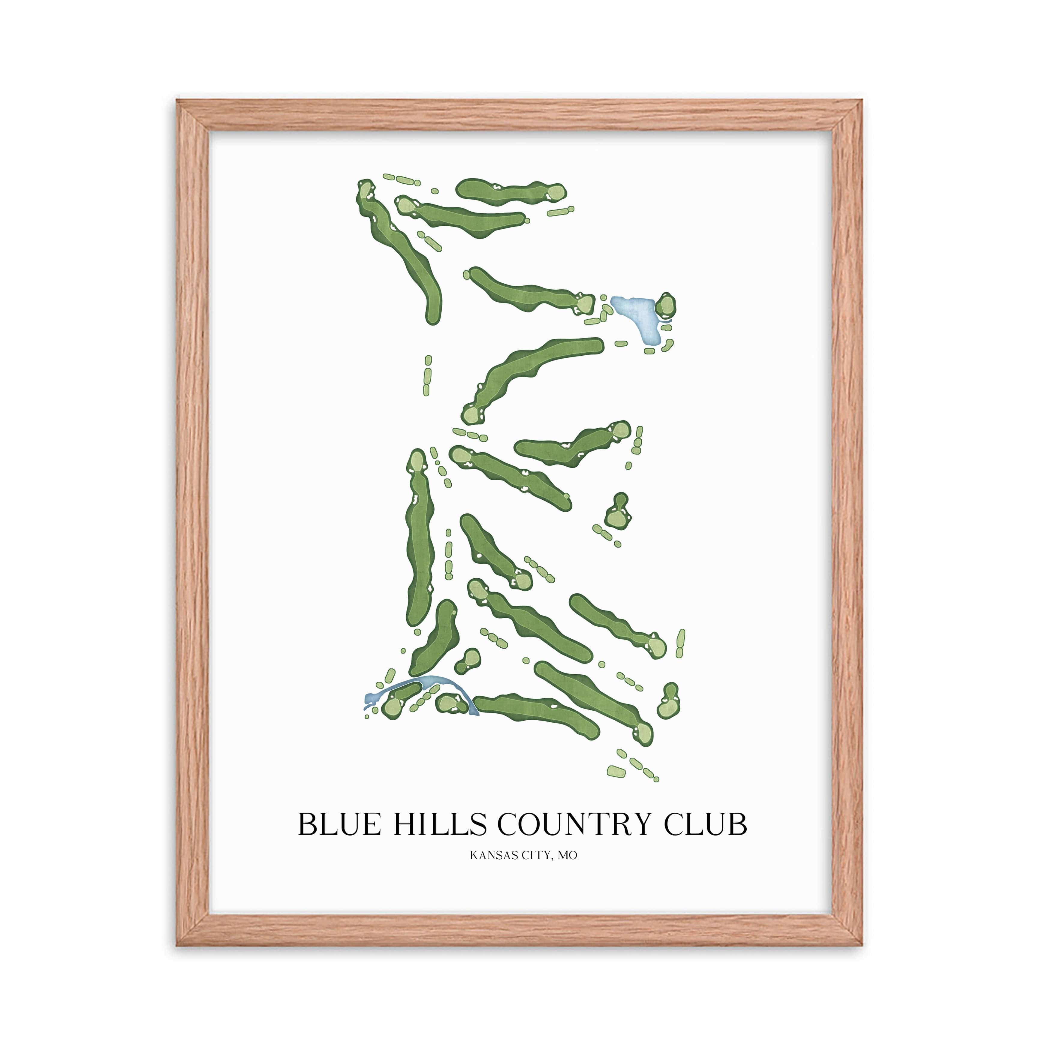 The 19th Hole Golf Shop - Golf Course Prints - Blue Hills Country Club Golf Course Map Golf Map