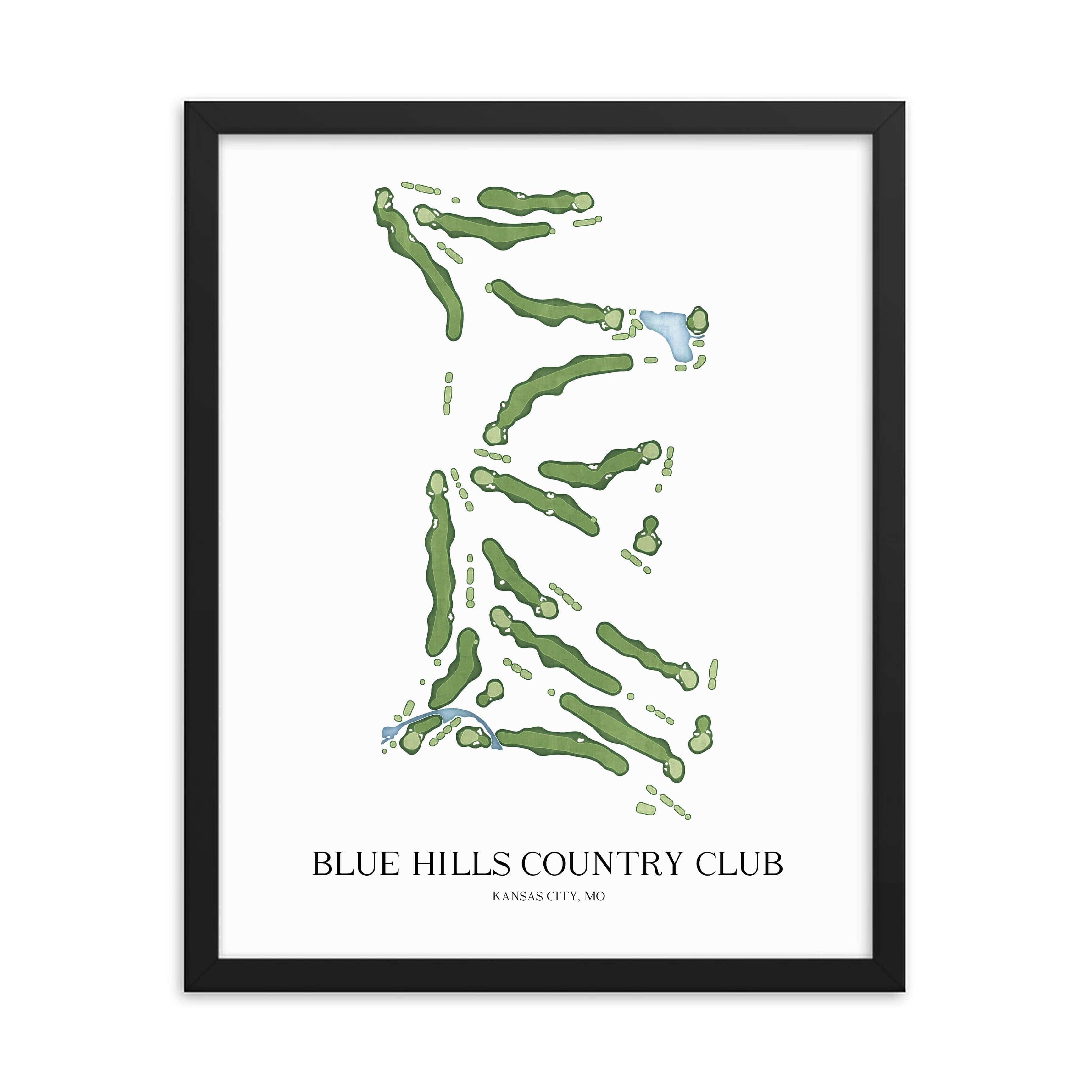 The 19th Hole Golf Shop - Golf Course Prints - Blue Hills Country Club Golf Course Map Golf Map