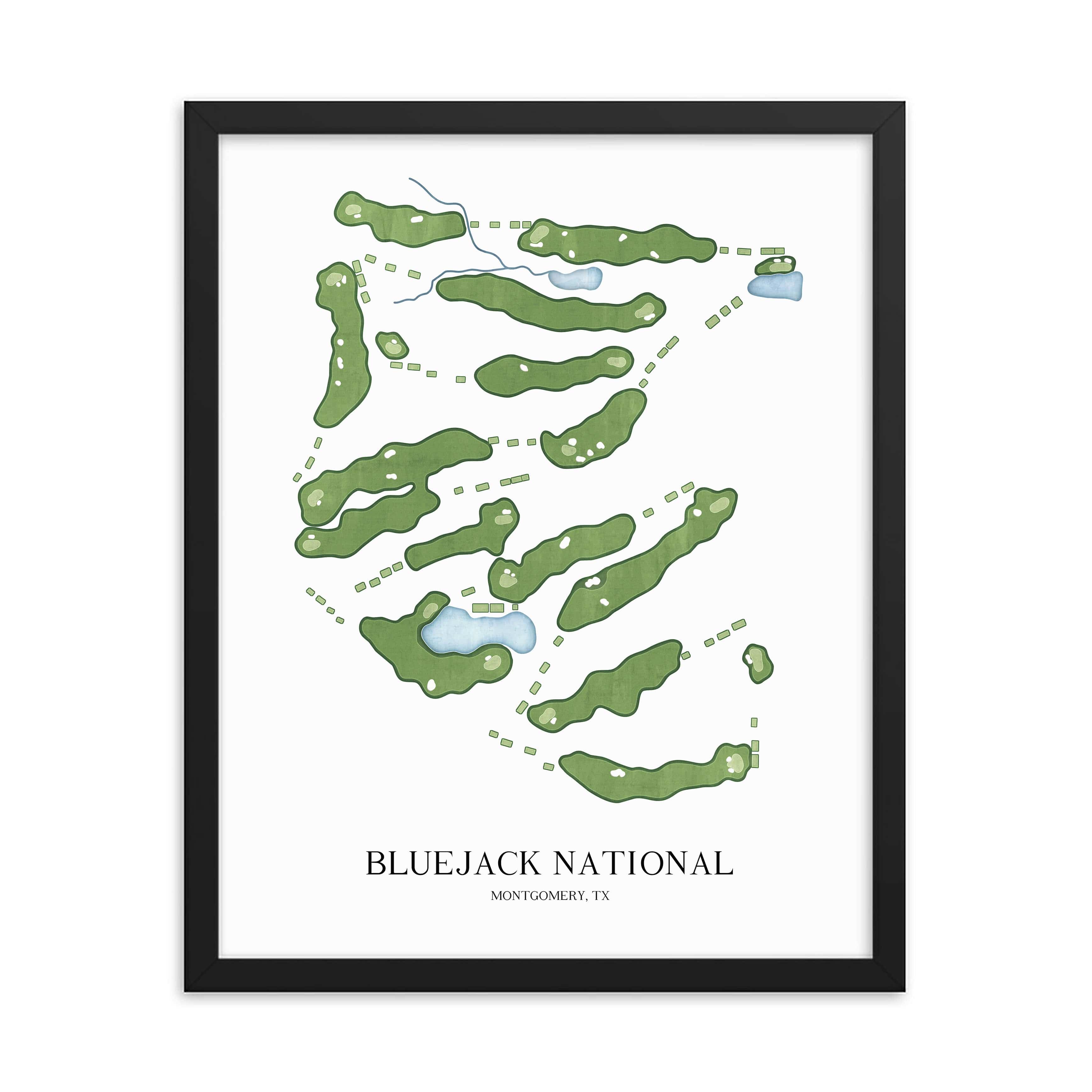 The 19th Hole Golf Shop - Golf Course Prints - Bluejack National Golf Course Map Golf Map