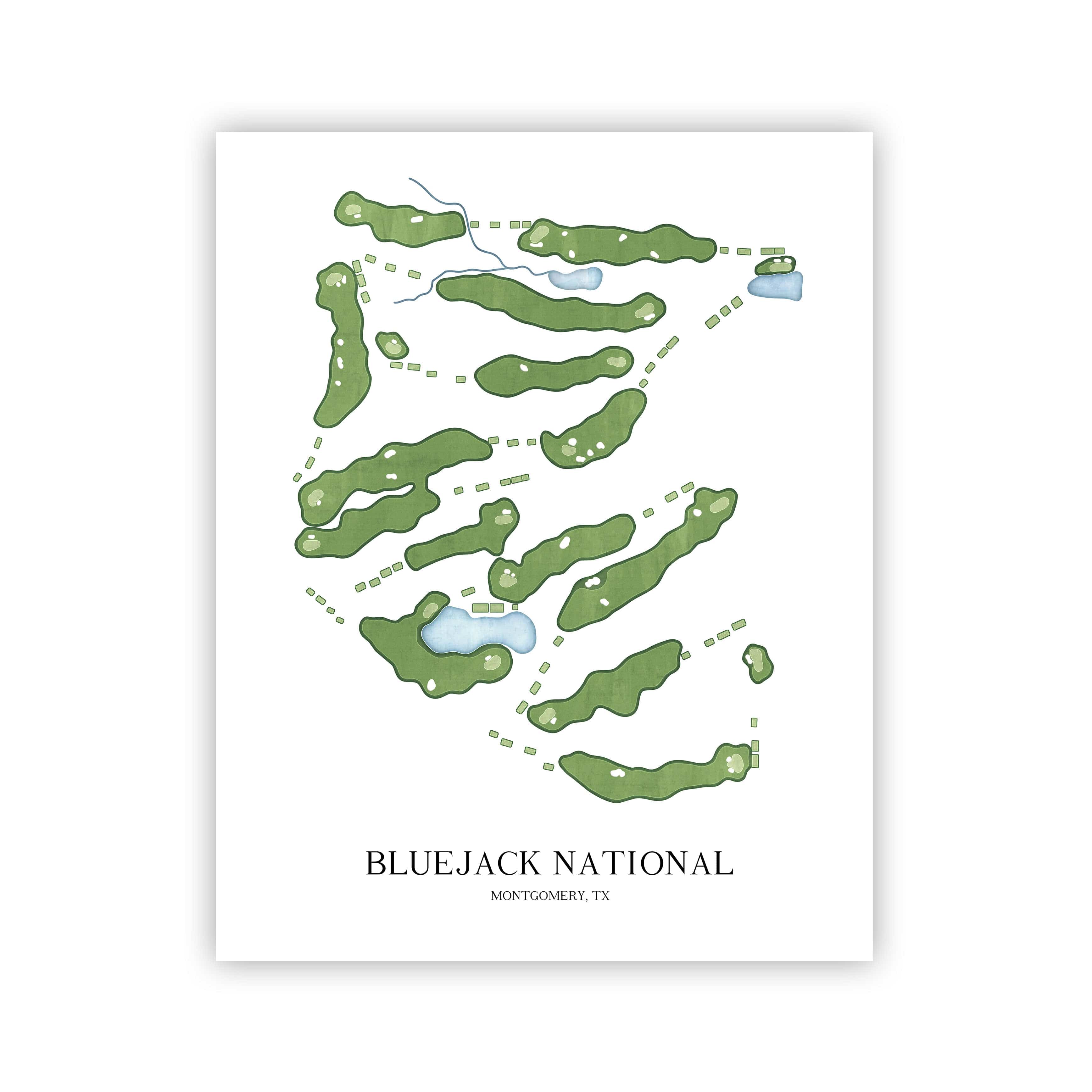 The 19th Hole Golf Shop - Golf Course Prints - Bluejack National Golf Course Map Golf Map