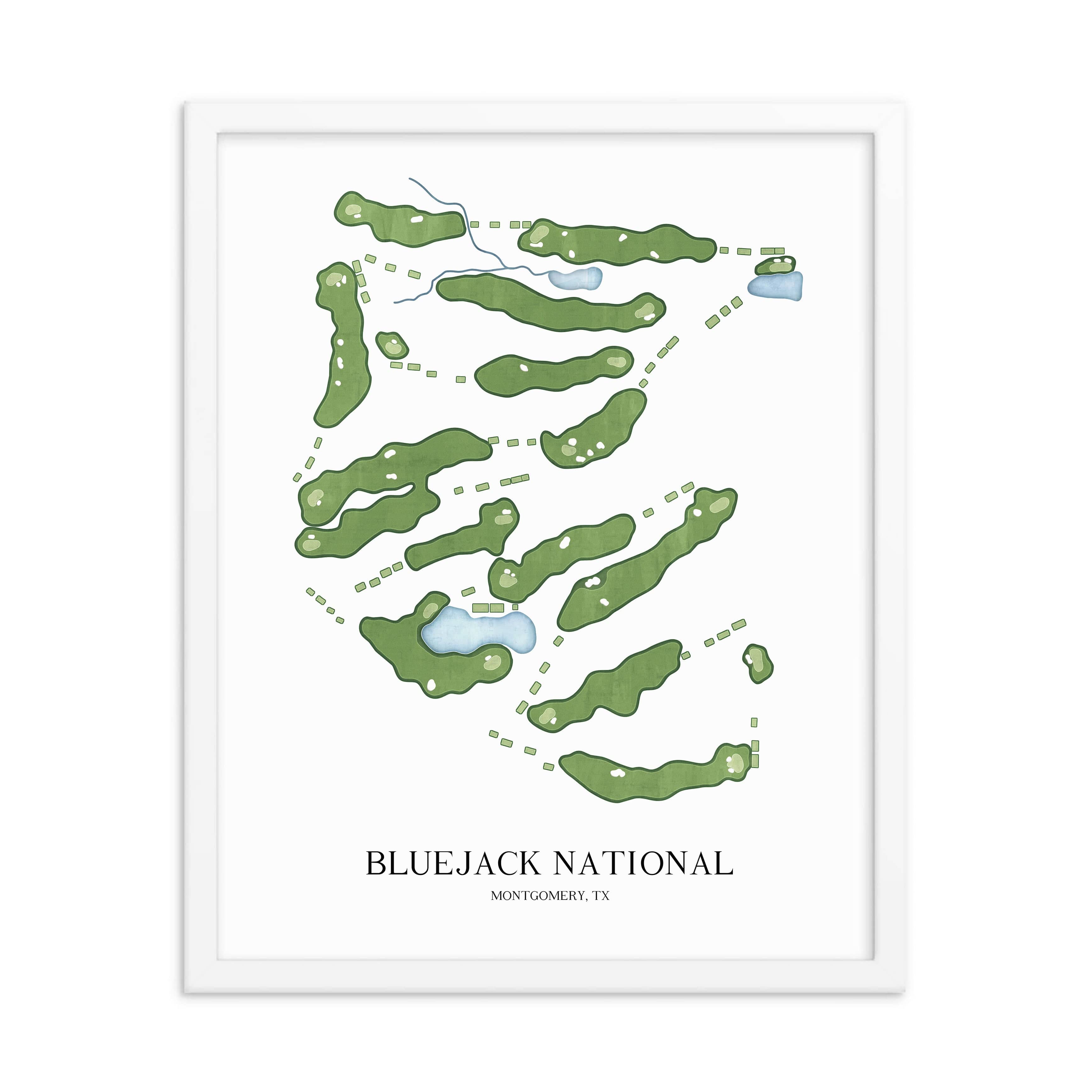 The 19th Hole Golf Shop - Golf Course Prints - Bluejack National Golf Course Map Golf Map